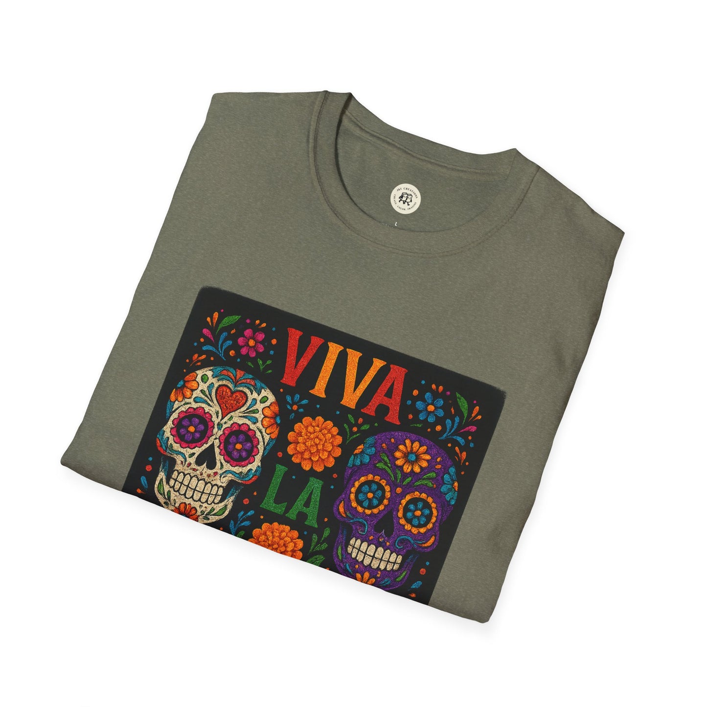 Colorful Viva La Vida Day of the Dead skull t-shirt