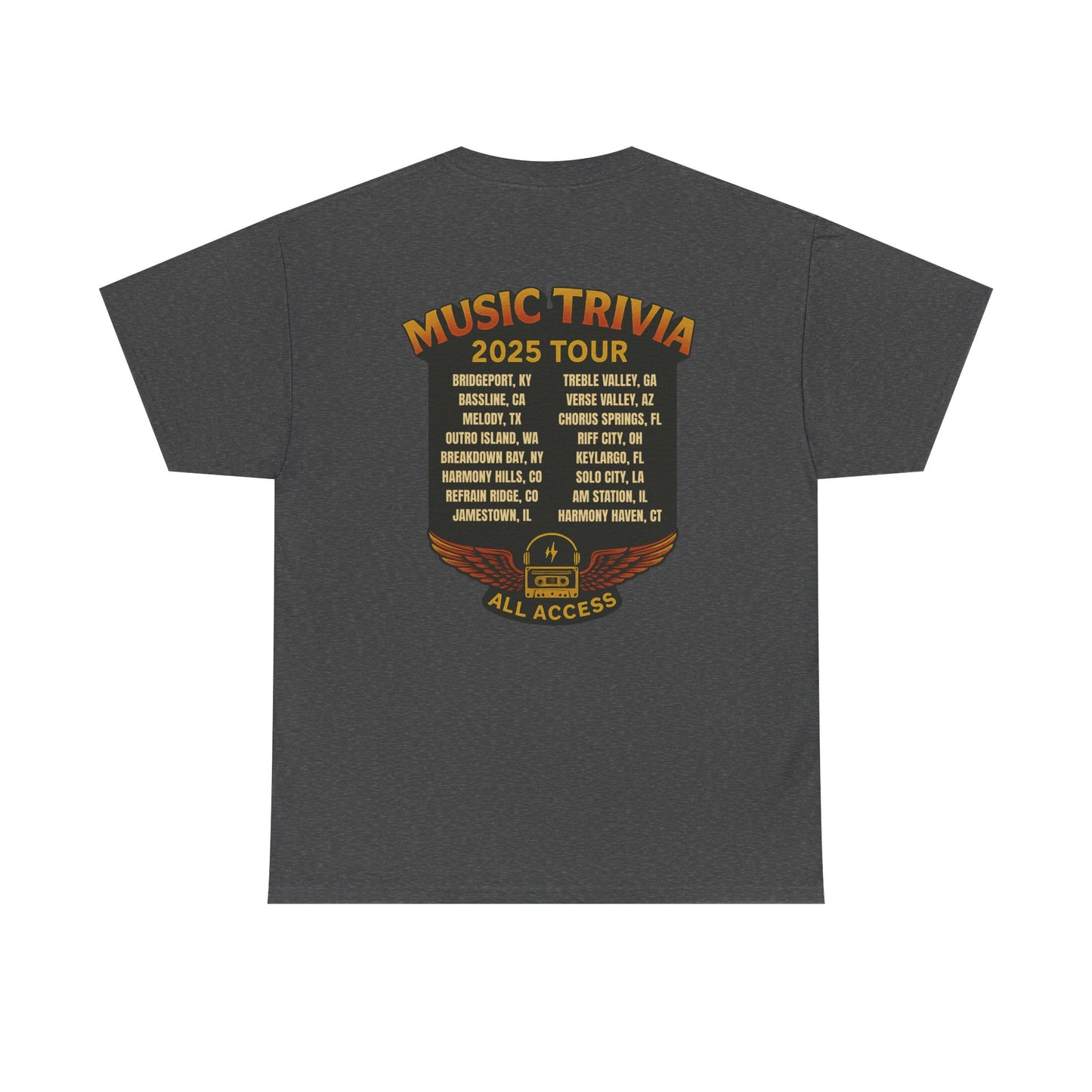 Music Trivia T-Shirt Vintage World Tour Design