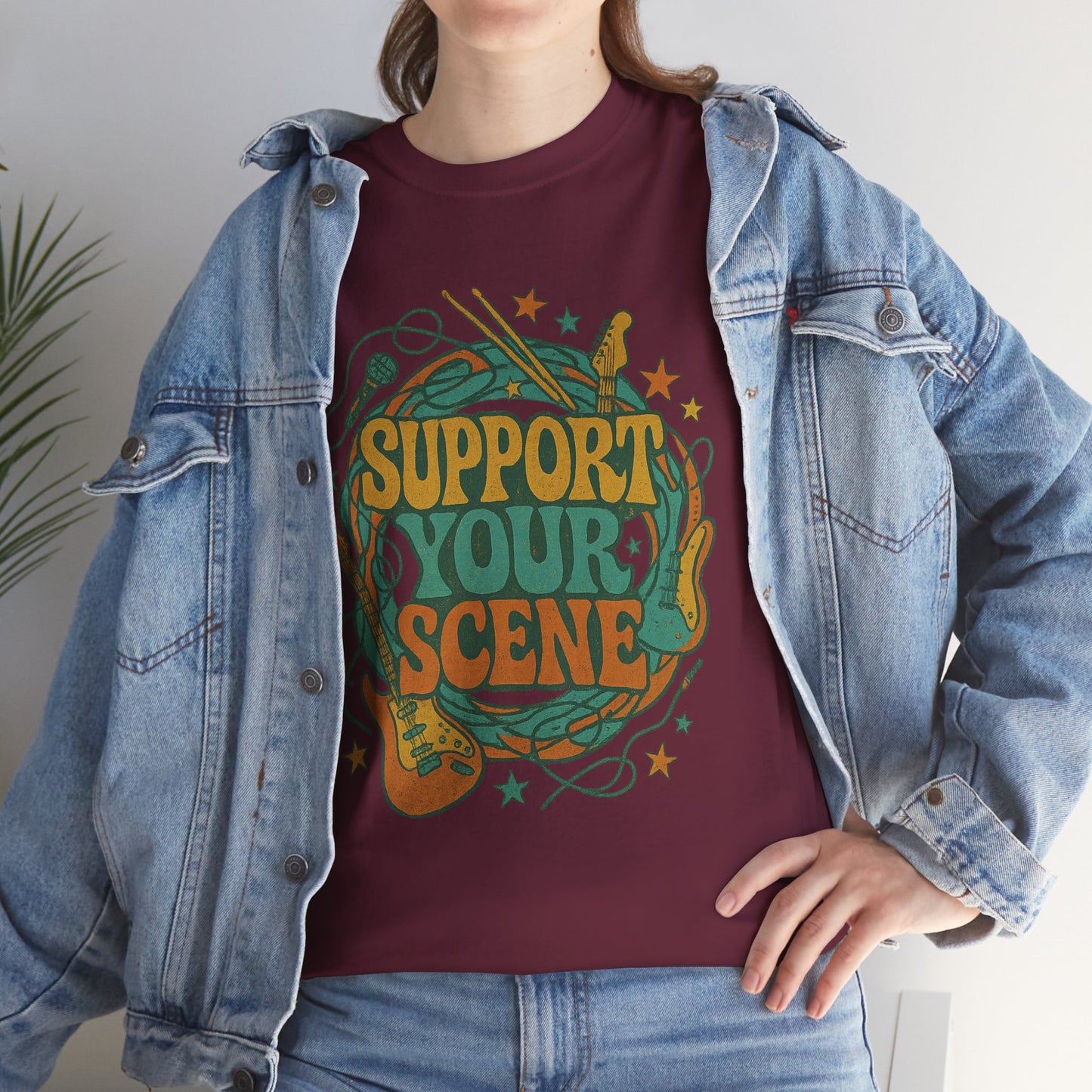Support Your Scene T-Shirt with Music Design