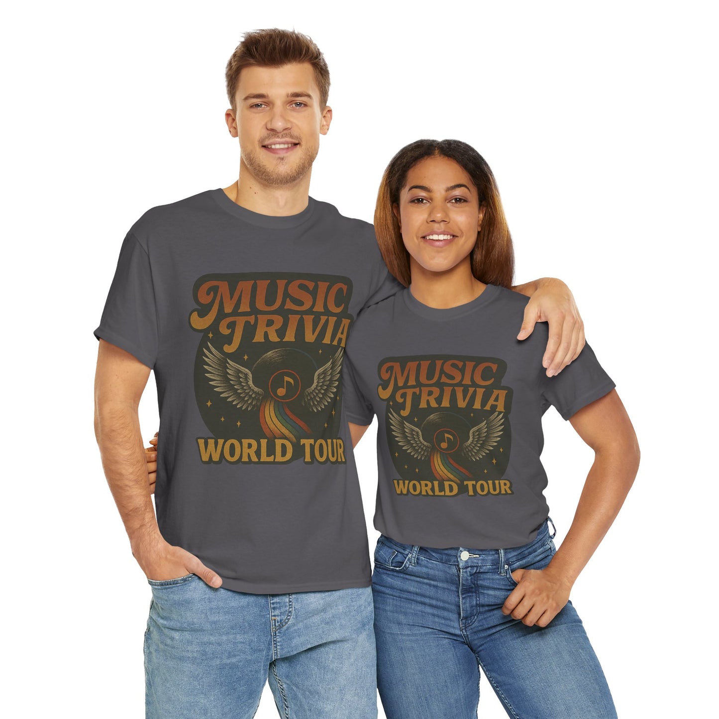 Music Trivia T-Shirt Retro World Tour Design