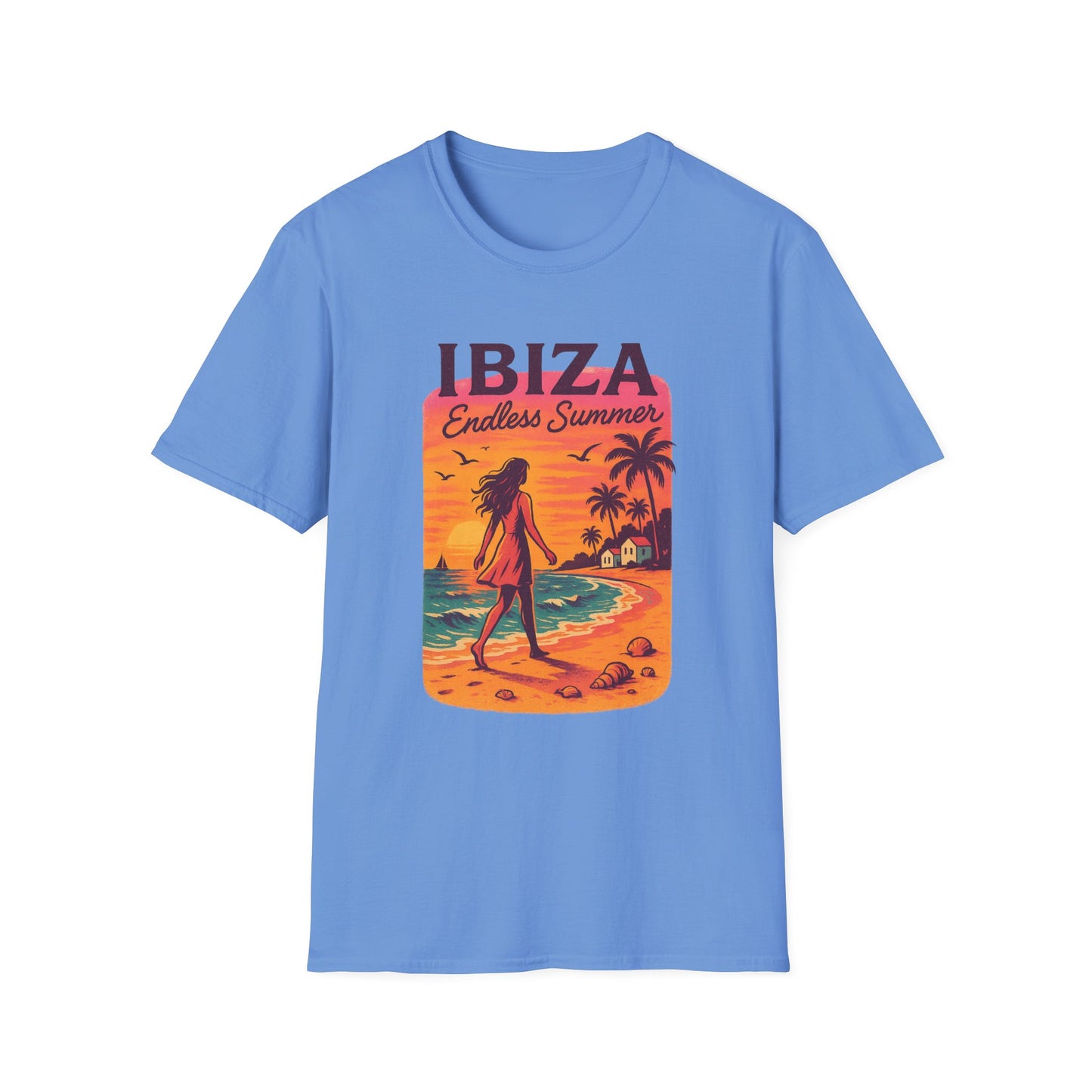 Ibiza Beach Sunset T-Shirt | Mediterranean Summer Tee | Italian Greece Coastal Shirt | Travel Lover Graphic | Boho Style
