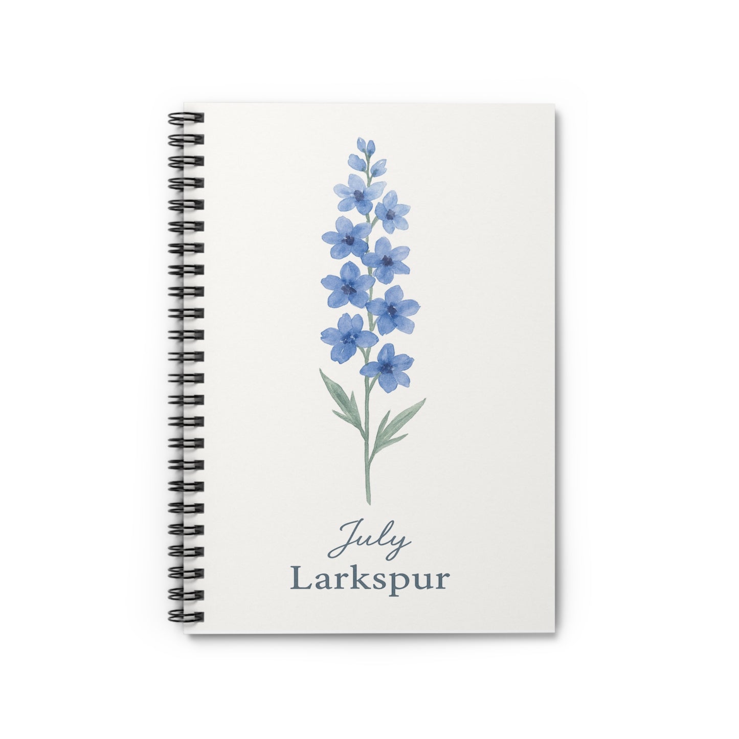 July Birth Flower Spiral Notebook - Ruled Line, Birthday Gifts, Floral Stationery, College Student Planner, Bullet Journal