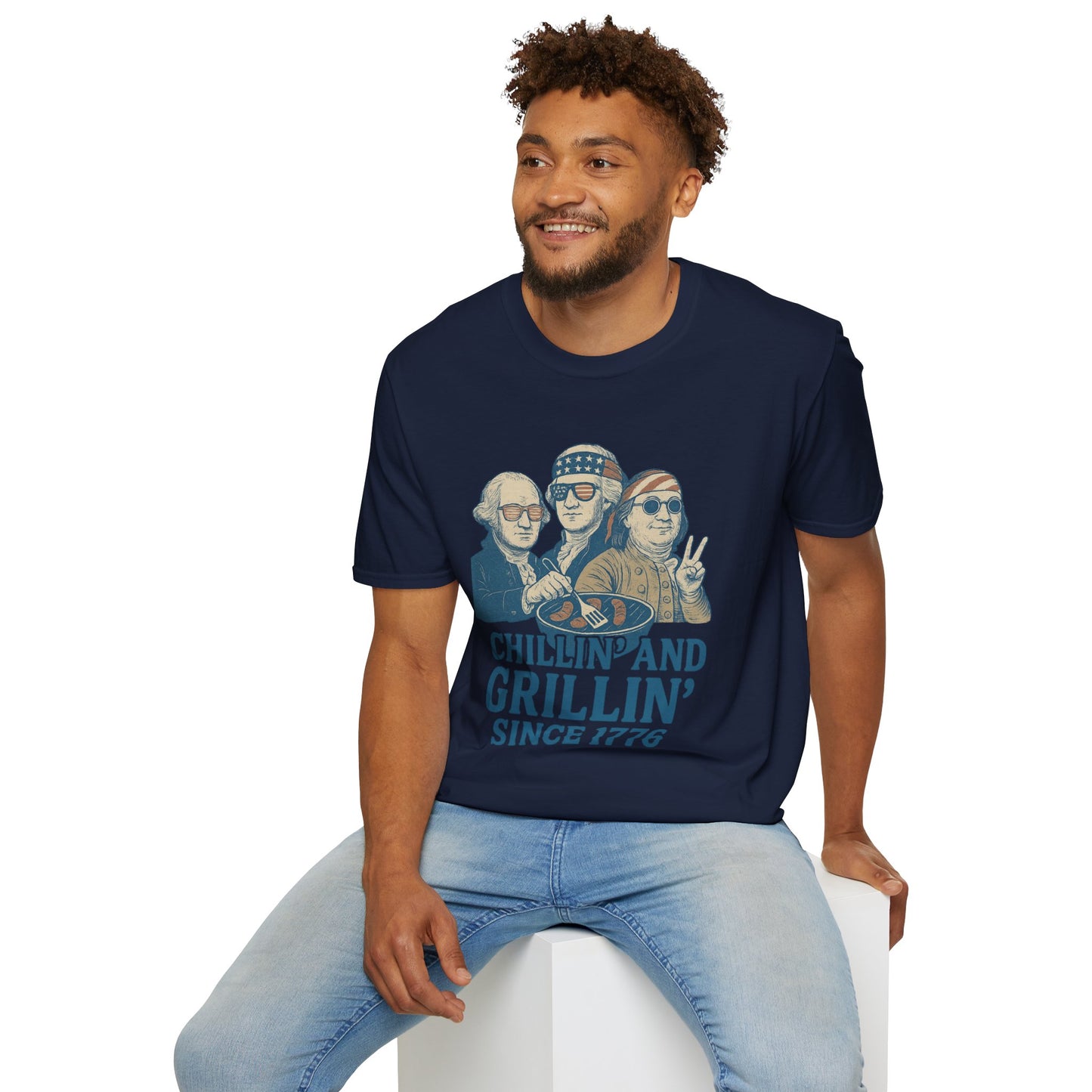Vintage 4th of July T-Shirt Chillin' & Grillin'