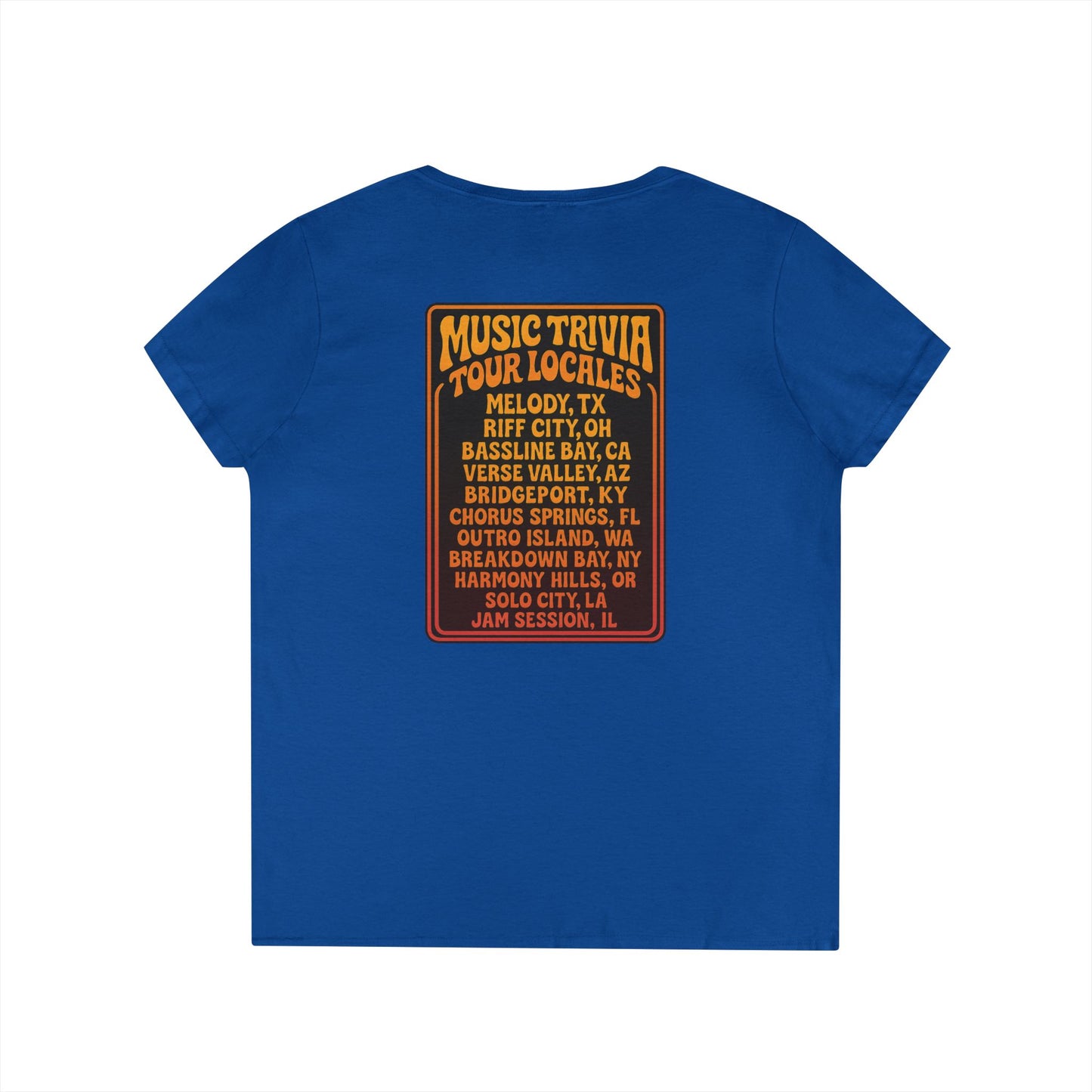 Retro Music Trivia T-Shirt V-Neck Tee