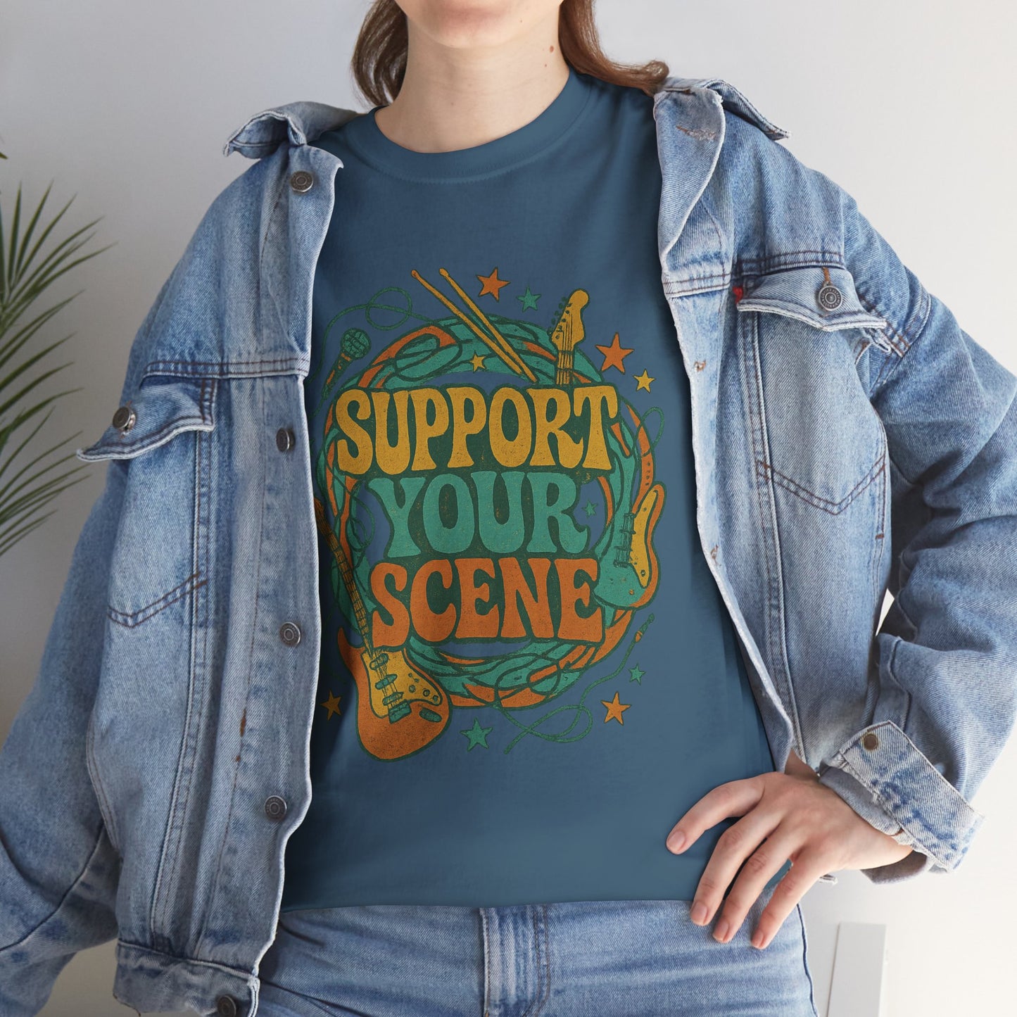 Support Your Scene T-Shirt with Music Design