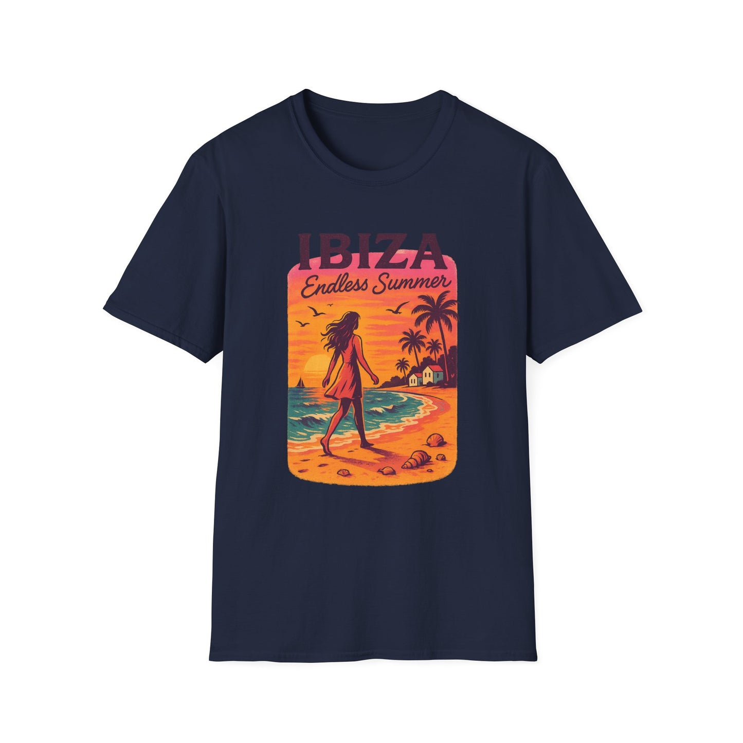 Ibiza Beach Sunset T-Shirt | Mediterranean Summer Tee | Italian Greece Coastal Shirt | Travel Lover Graphic | Boho Style