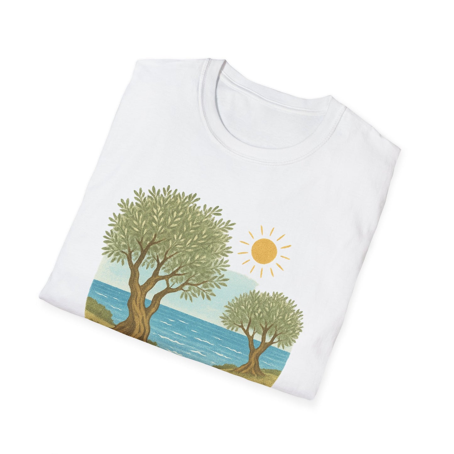 Crete Olive Grove T-Shirt | Greece Mediterranean Summer Tee | Italian Coastal Graphic | Nature Travel Shirt | Wanderlust