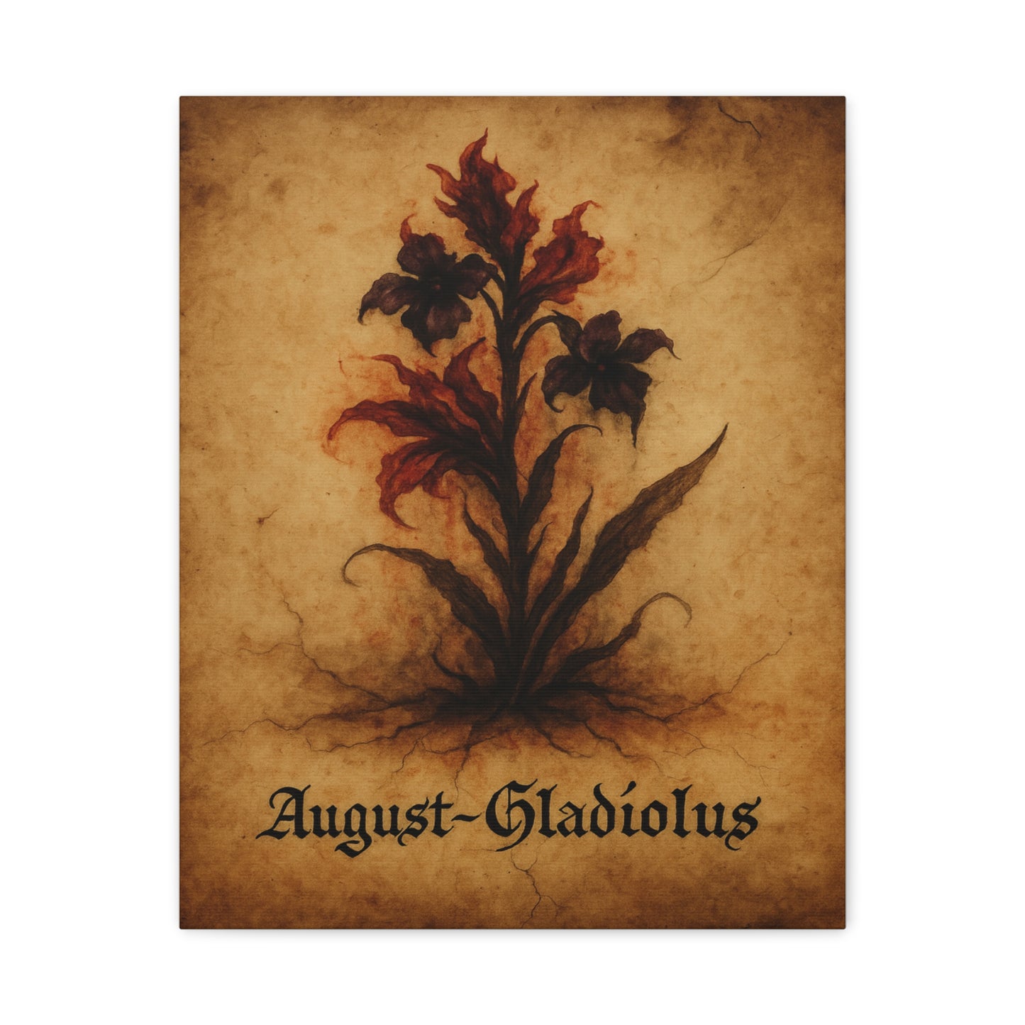 Haunted August Birth Flower, Birthday Gift, Stretched Matte Decor, 25 Inch