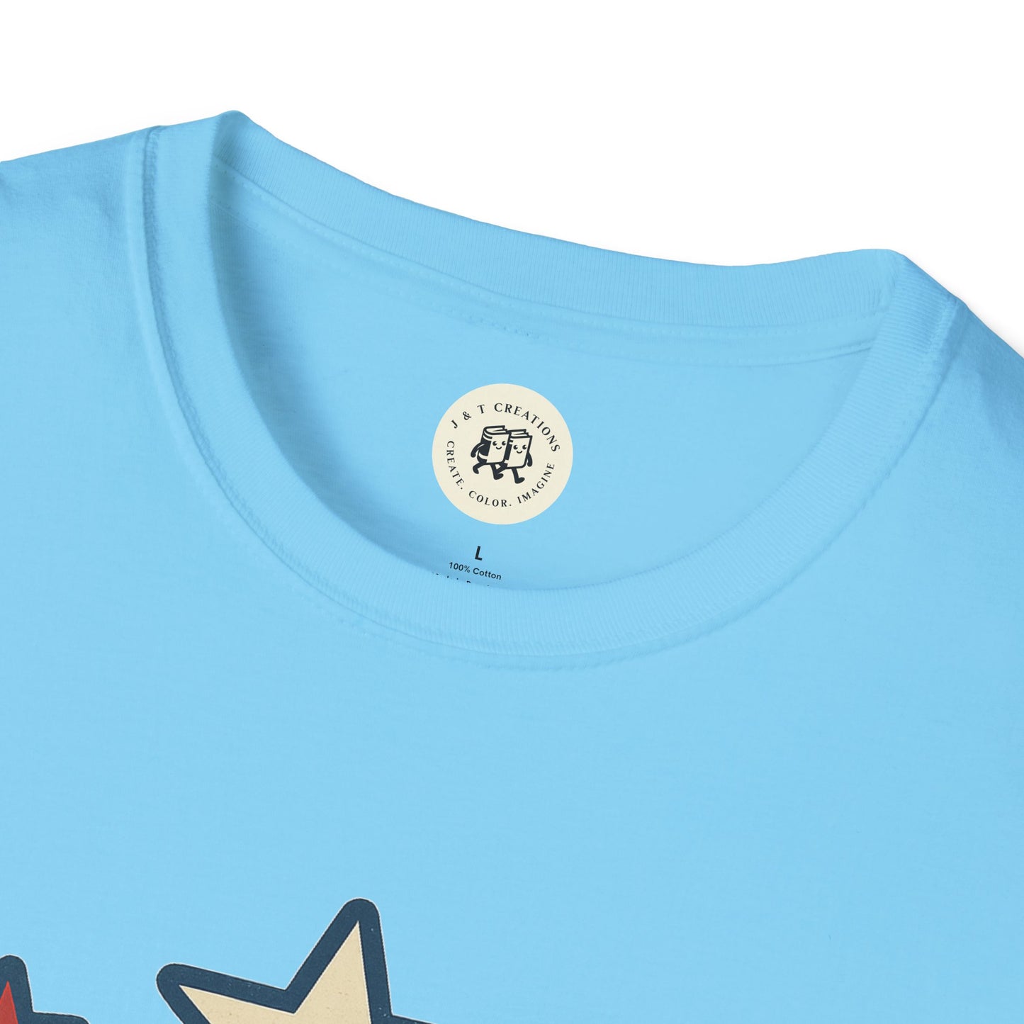 USA Flag T-Shirt with Retro Star Design