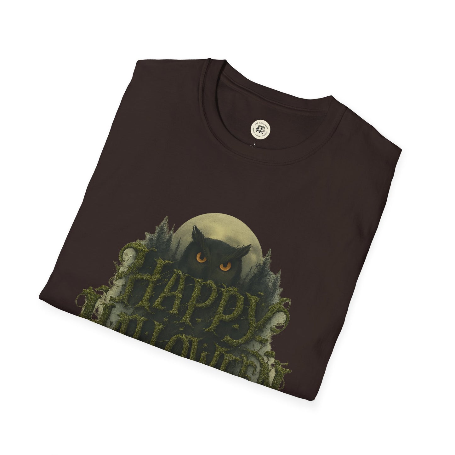 Halloween Graphic T-Shirt with Owl Design