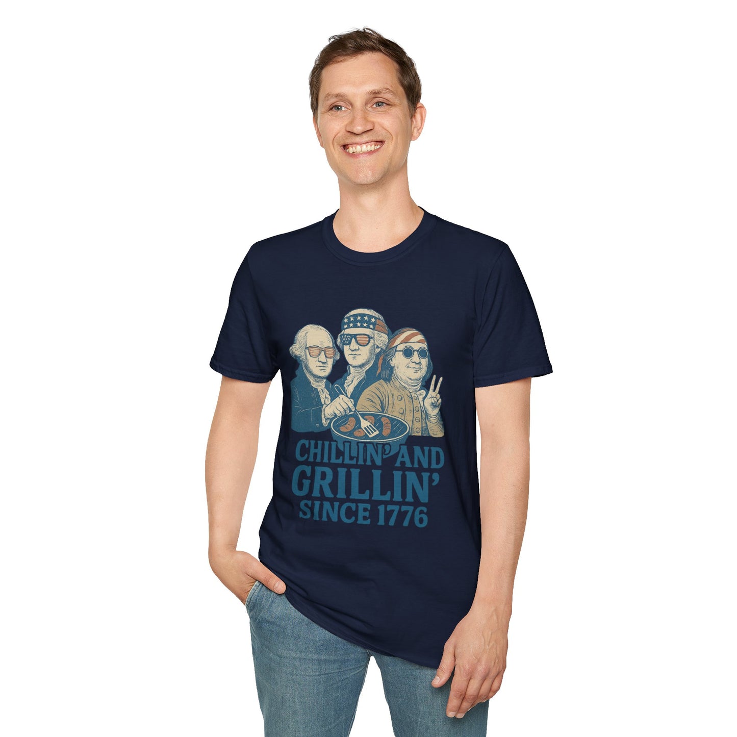 Vintage 4th of July T-Shirt Chillin' & Grillin'