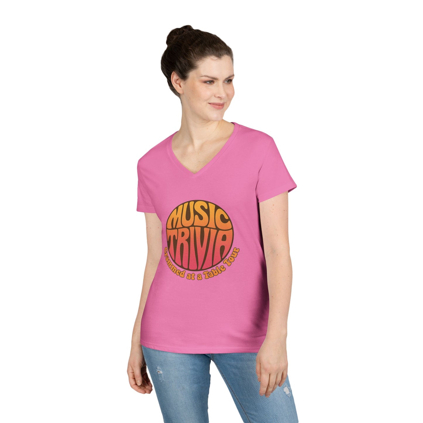 Retro Music Trivia T-Shirt V-Neck Tee