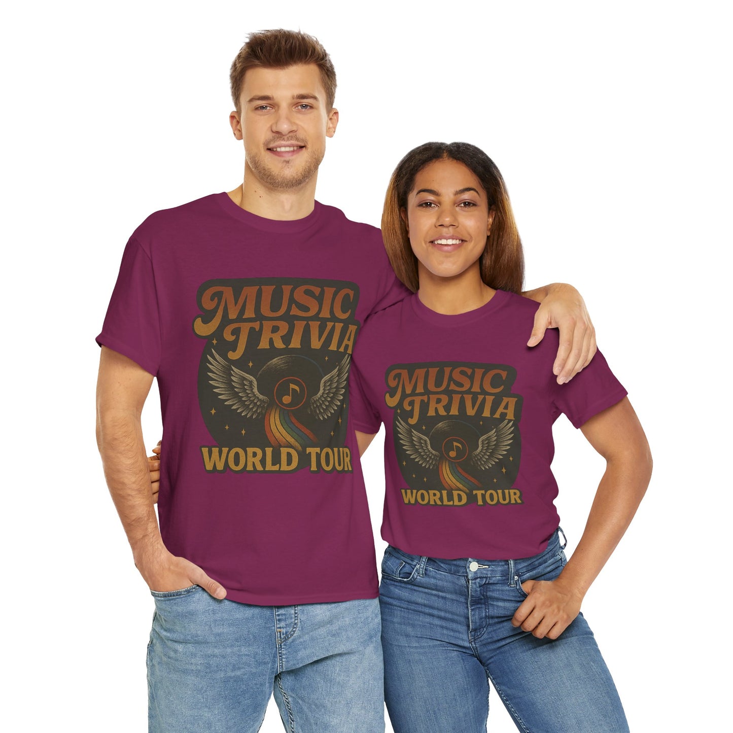 Music Trivia T-Shirt Retro World Tour Design
