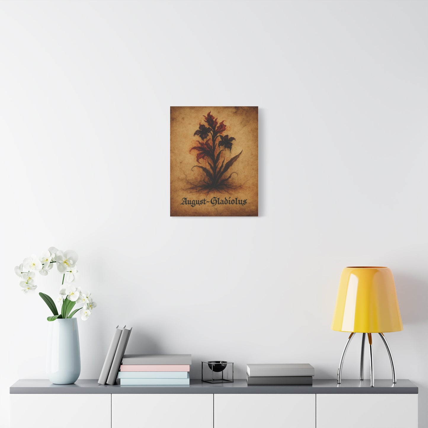 Haunted August Birth Flower, Birthday Gift, Stretched Matte Decor, 25 Inch