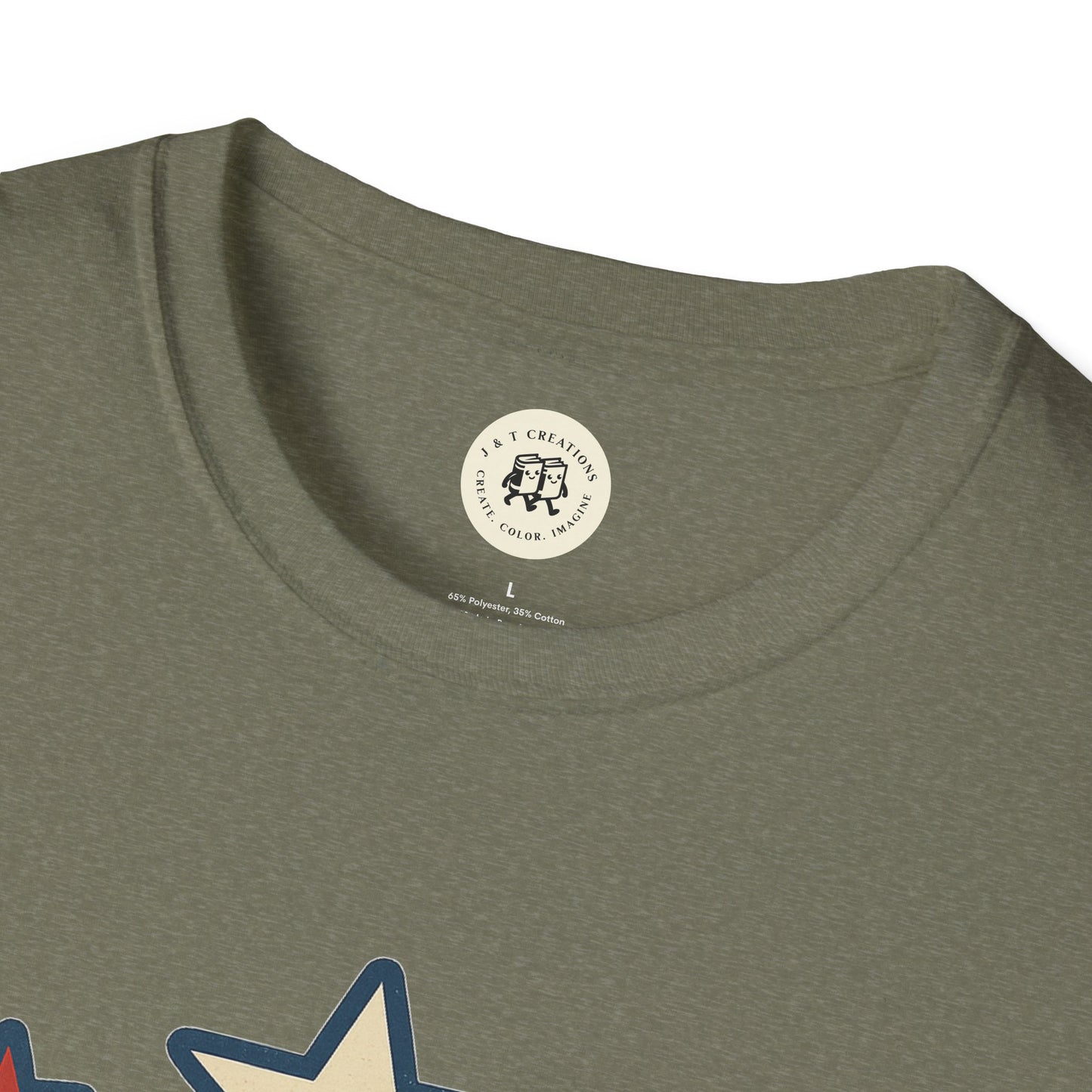 USA Flag T-Shirt with Retro Star Design