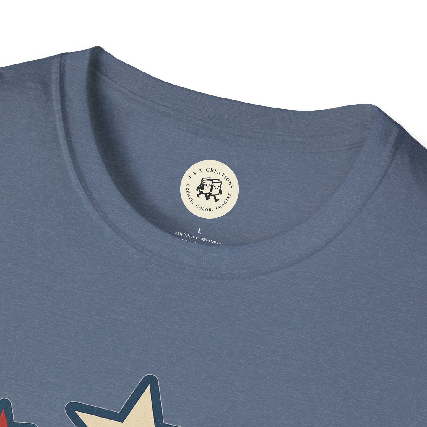 USA Flag T-Shirt with Retro Star Design