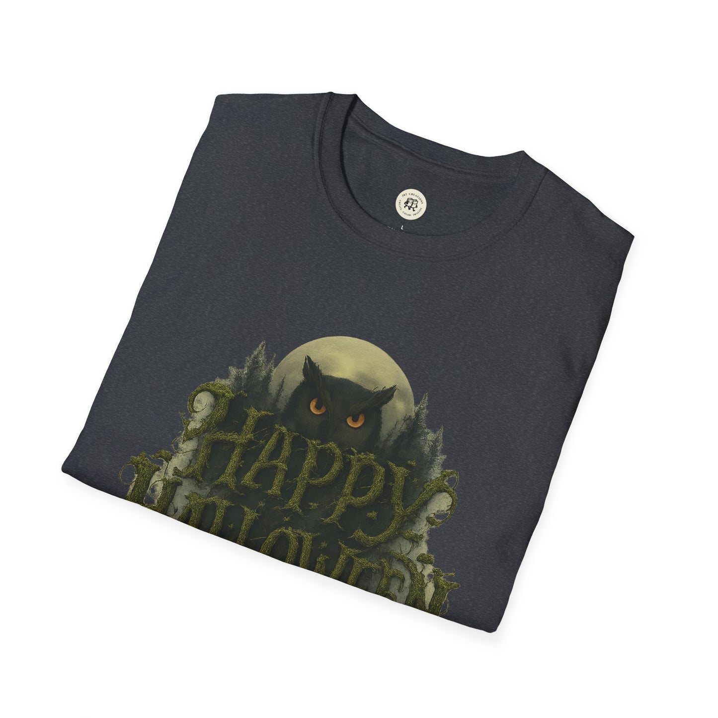 Halloween Graphic T-Shirt with Owl Design