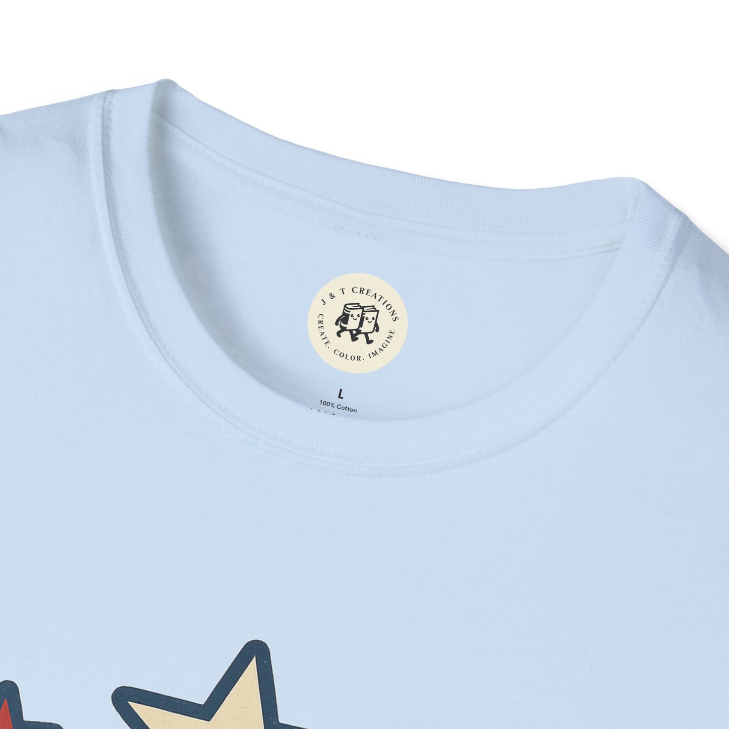 USA Flag T-Shirt with Retro Star Design