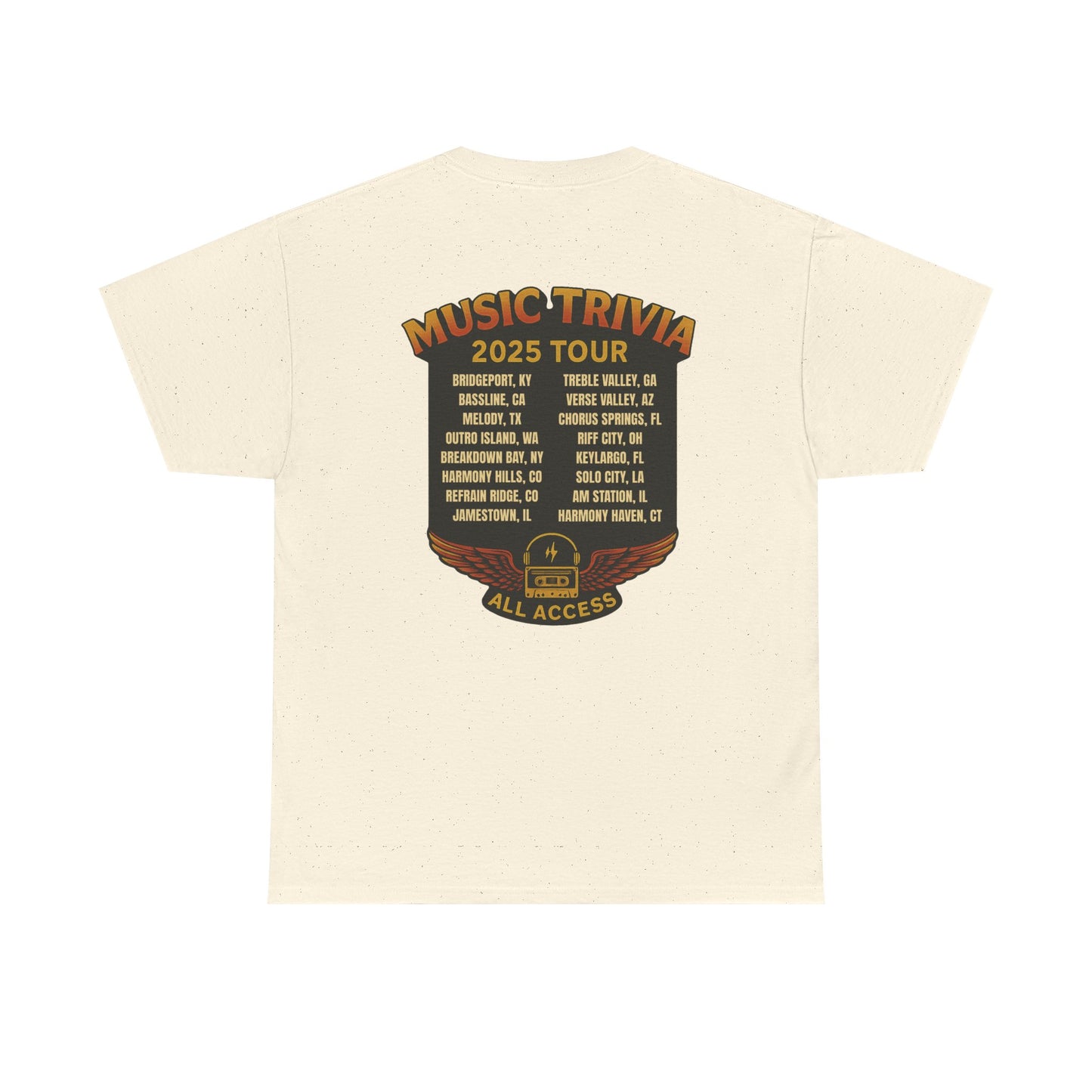 Music Trivia T-Shirt Vintage World Tour Design