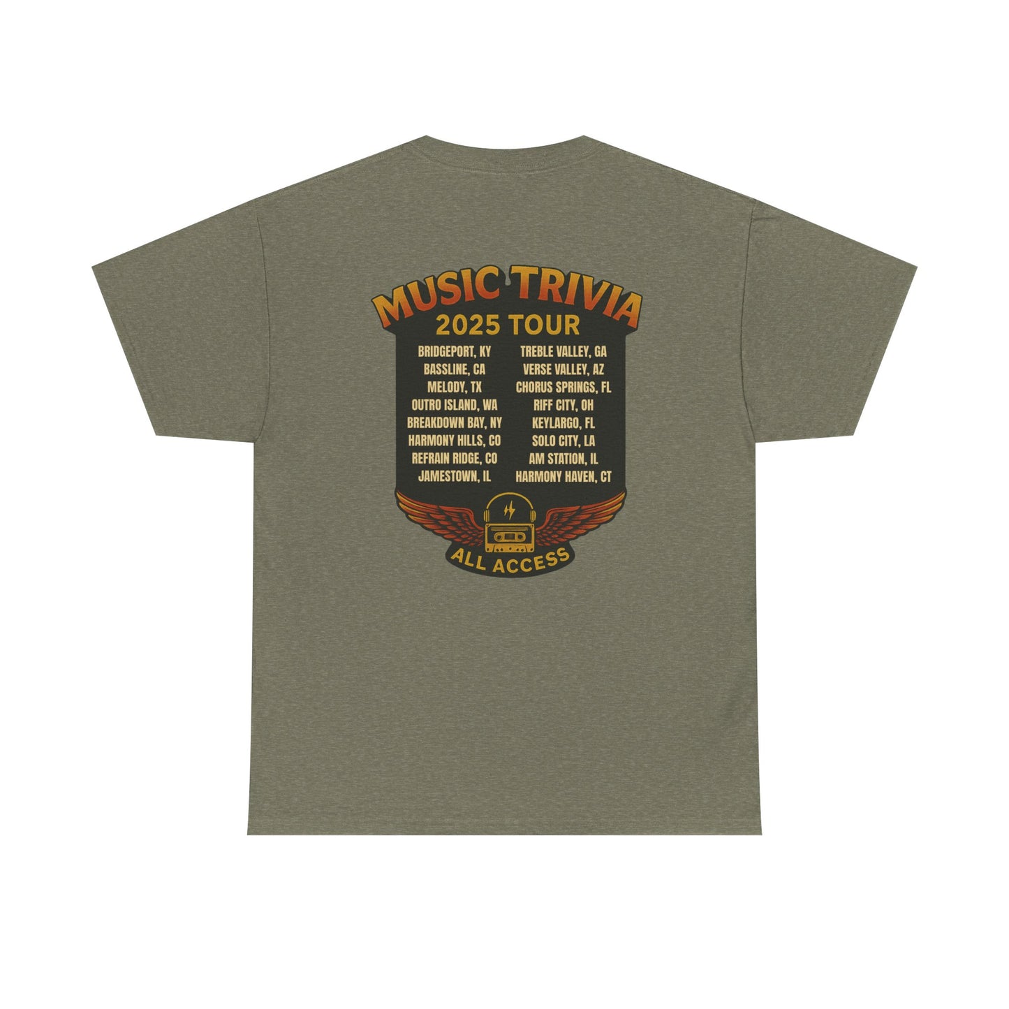 Music Trivia T-Shirt Vintage World Tour Design