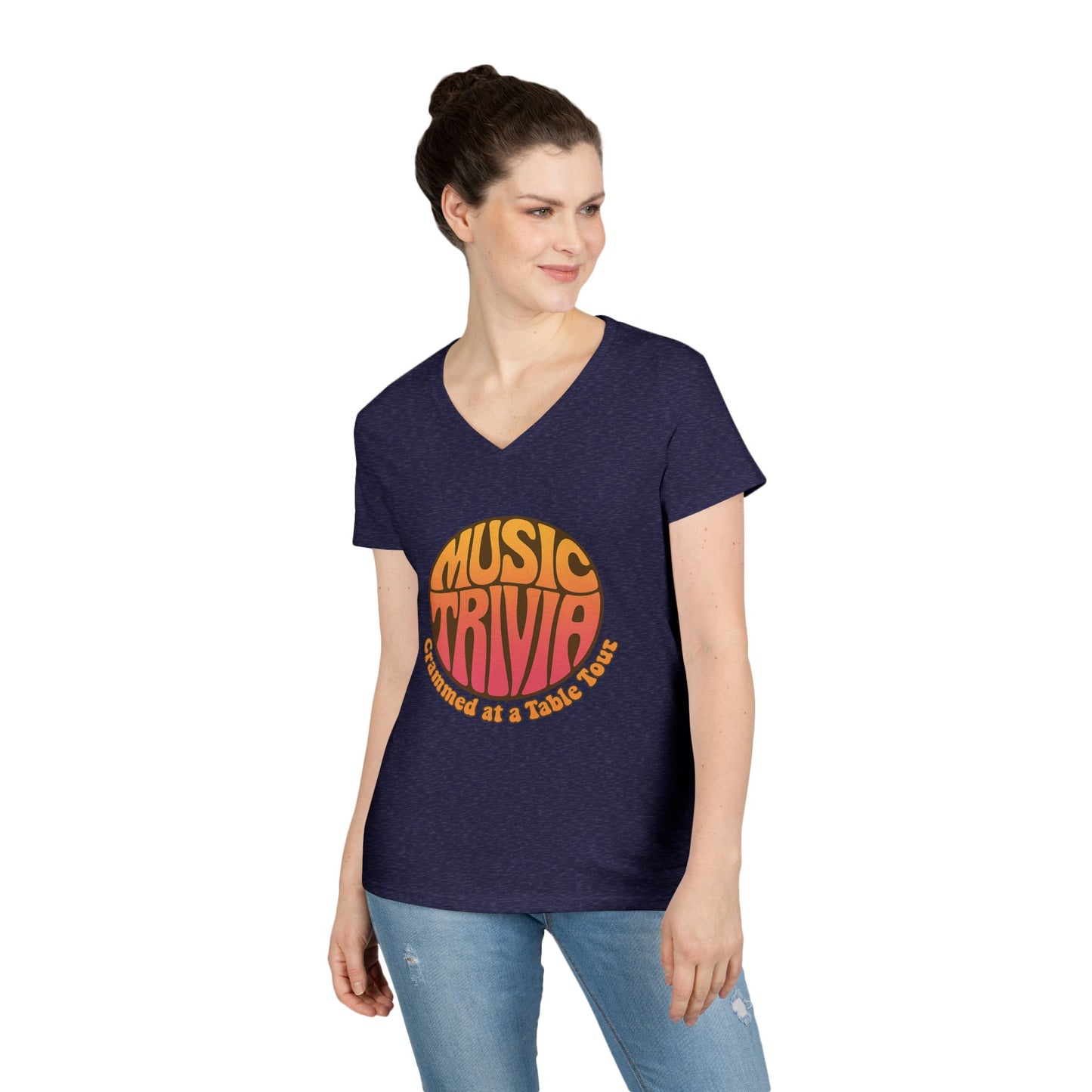Retro Music Trivia T-Shirt V-Neck Tee
