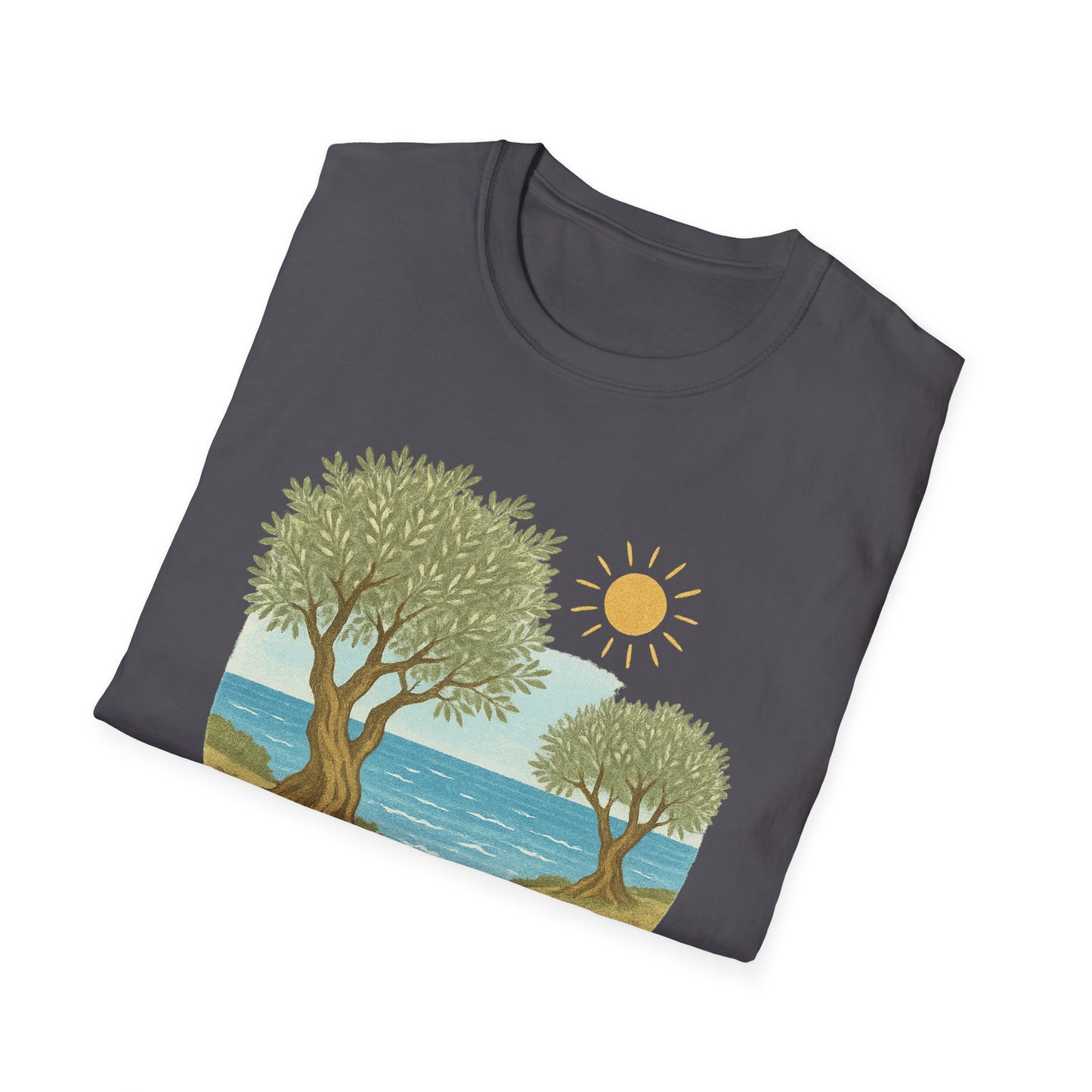 Crete Olive Grove T-Shirt | Greece Mediterranean Summer Tee | Italian Coastal Graphic | Nature Travel Shirt | Wanderlust