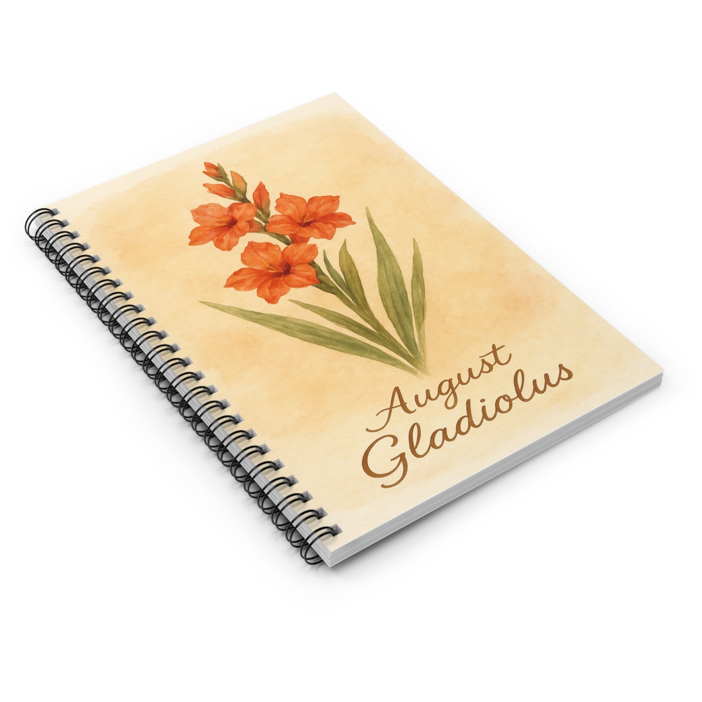 August Birth Flower Spiral Notebook - Ruled Line, Birthday Gifts, Floral Stationery, College Student Planner, Bullet Journal