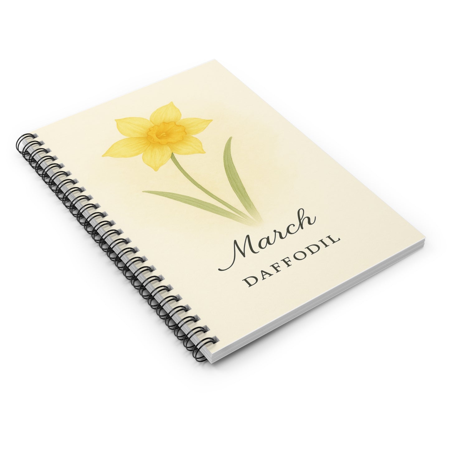March Birth Flower Spiral Notebook - Ruled Line, Birthday Gifts, Floral Stationery, College Student Planner, Bullet Journal