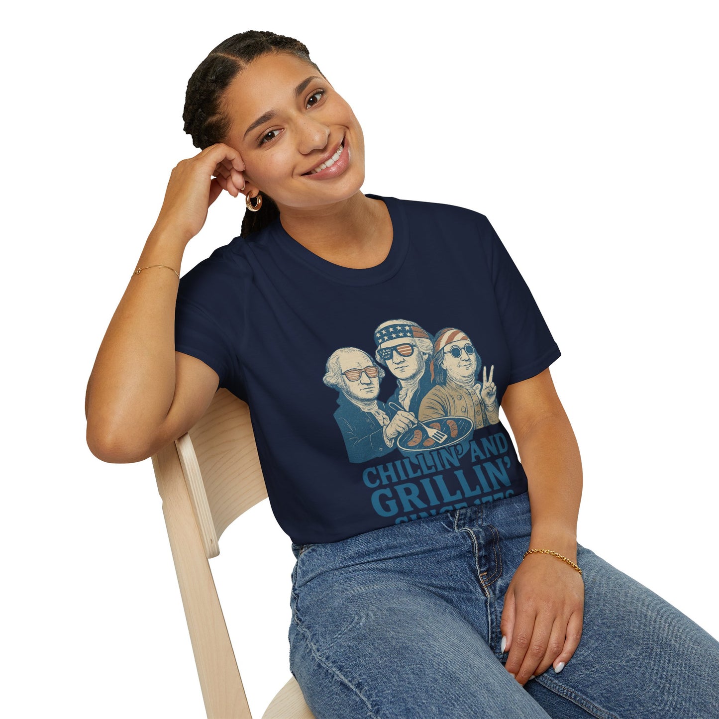 Vintage 4th of July T-Shirt Chillin' & Grillin'