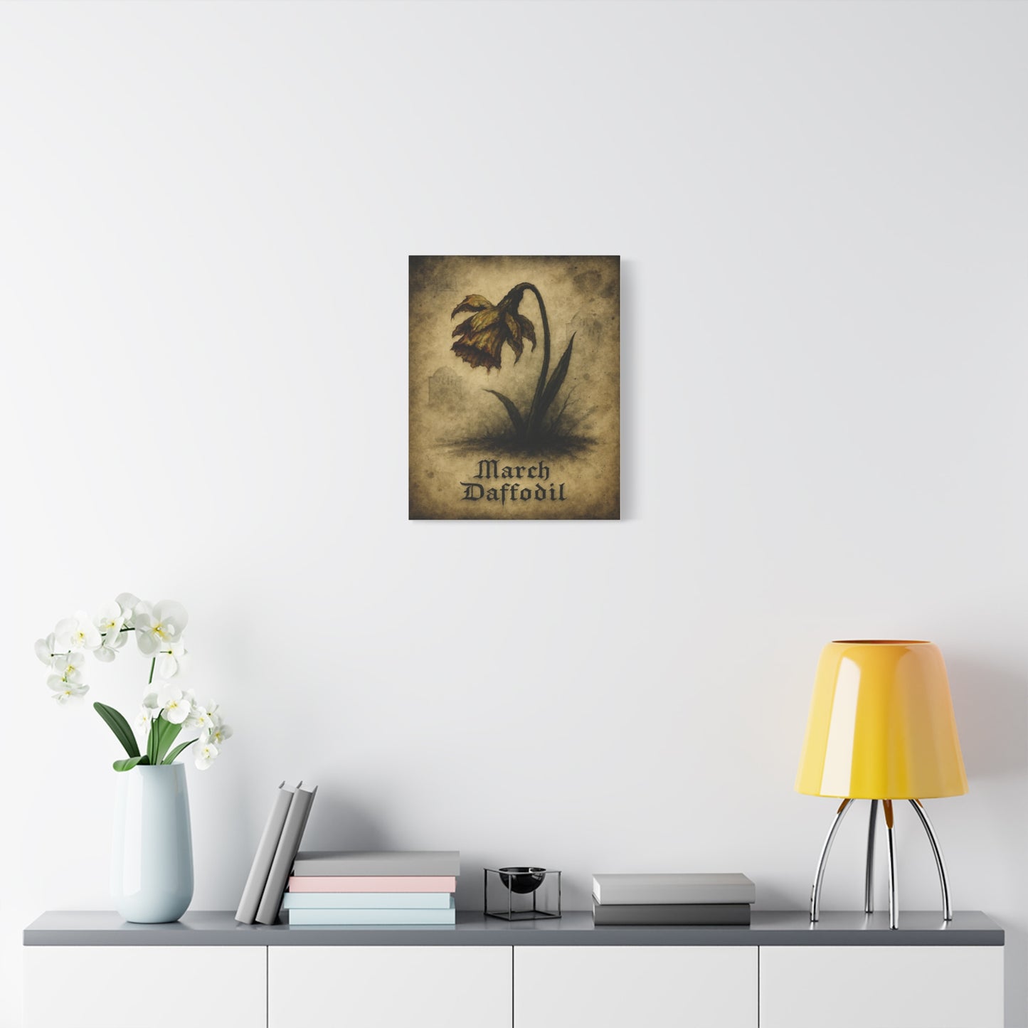 Haunted March Birth Flower, Birthday Gift, Stretched Matte Decor, 25 Inch