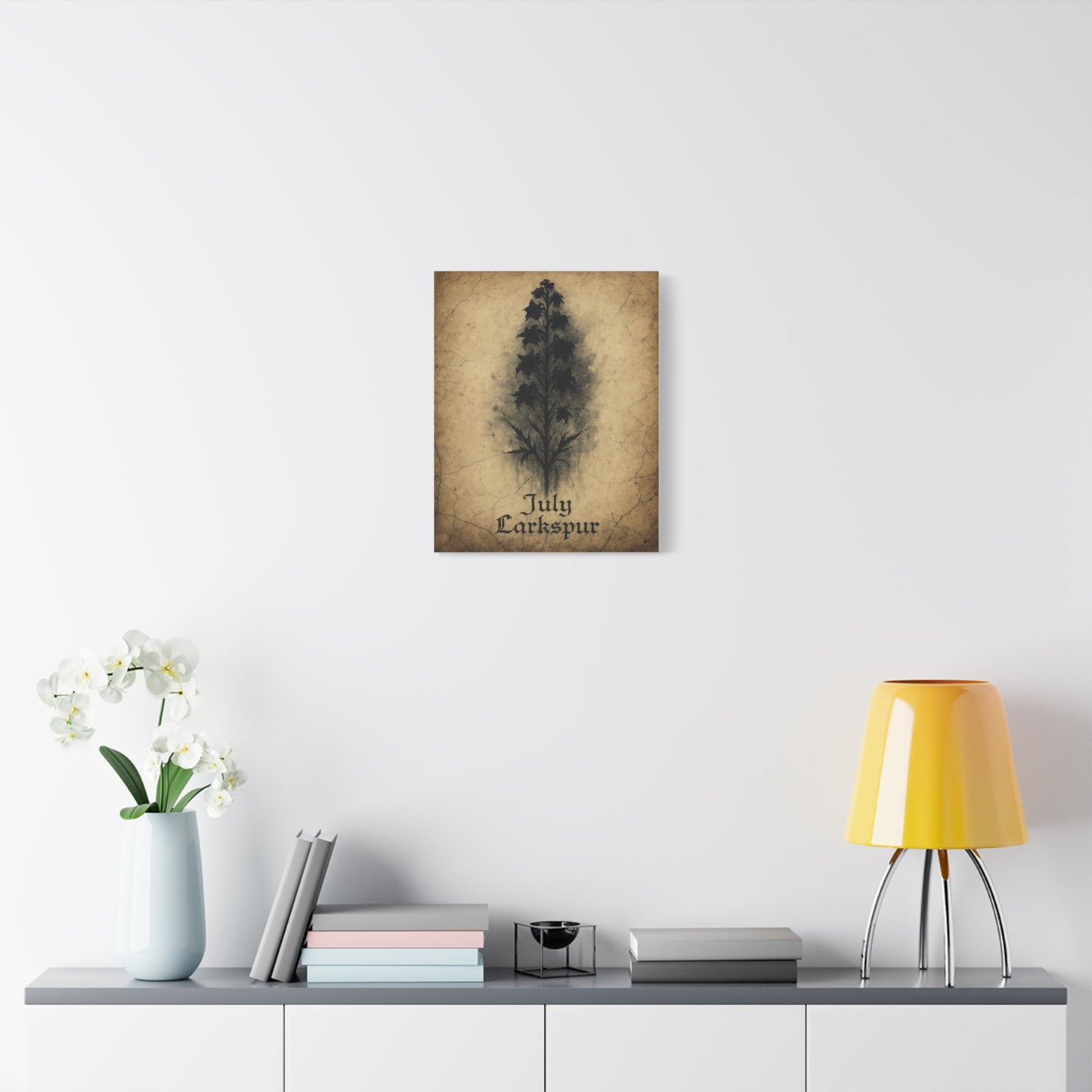 Haunted July Birth Flower, Birthday Gift, Stretched Matte Decor, 25 Inch