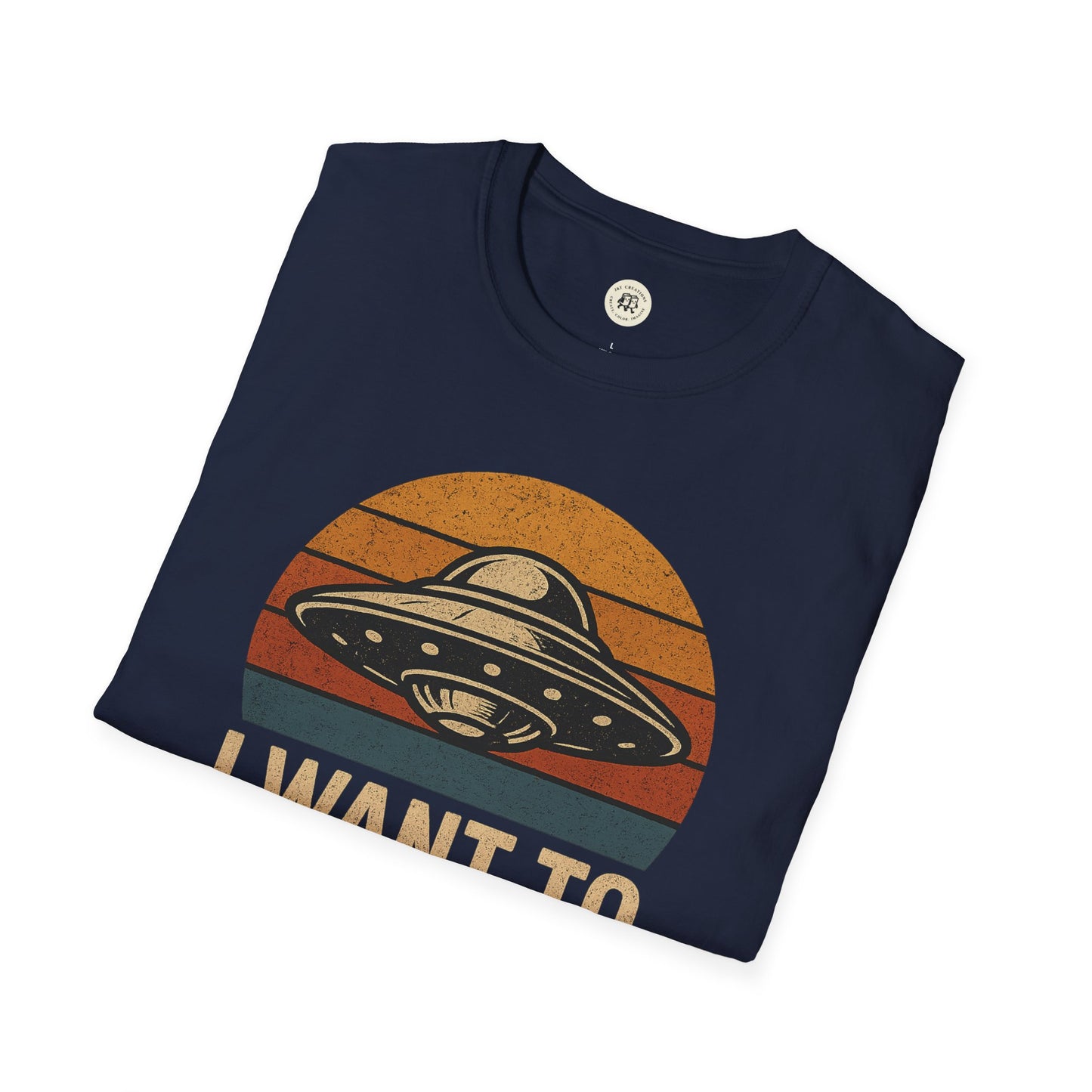 Retro UFO T-Shirt with I Want to Believe Design