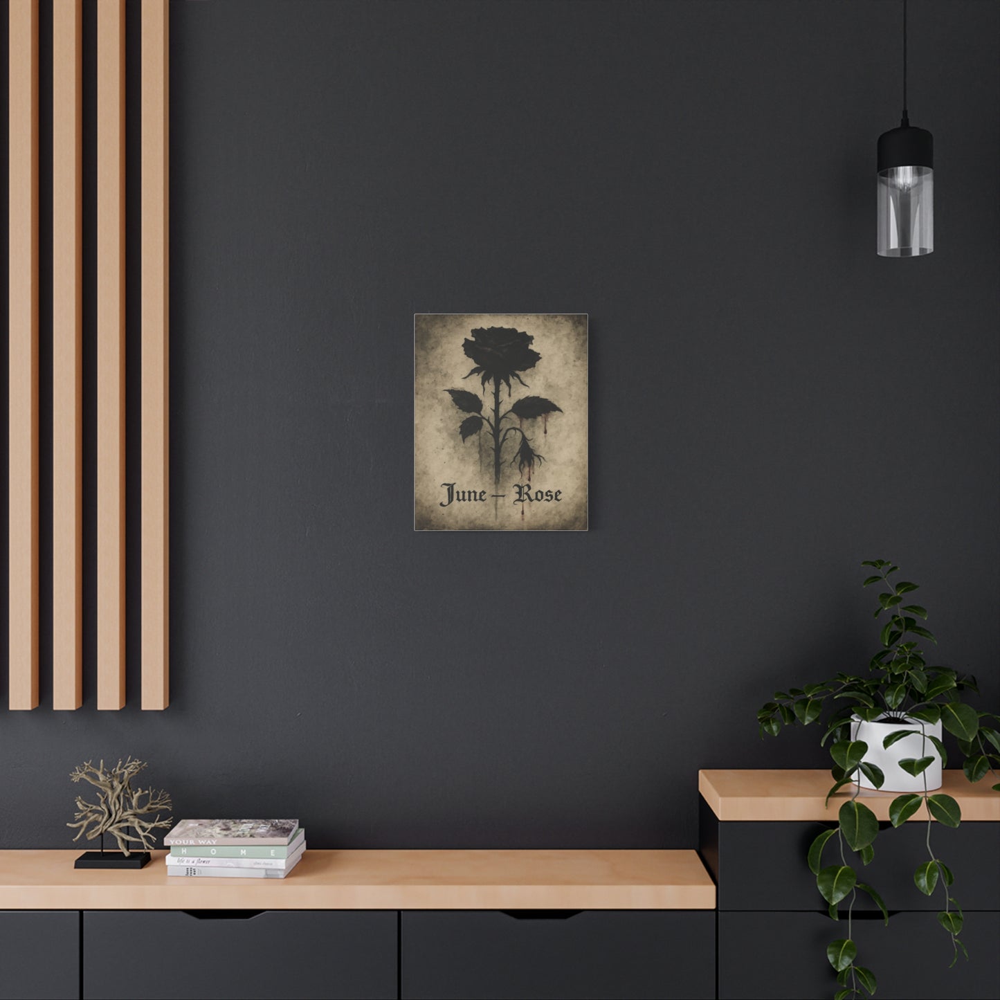 Haunted June Birth Flower, Birthday Gift, Stretched Matte Decor, 25 Inch