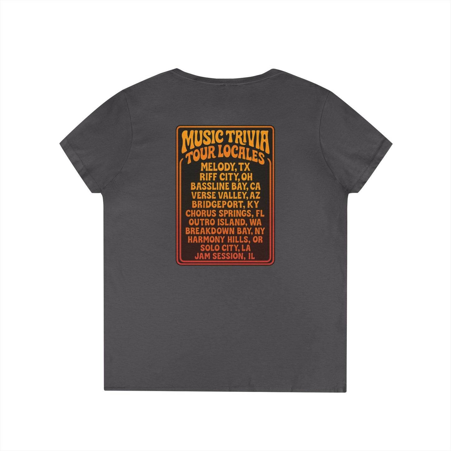Retro Music Trivia T-Shirt V-Neck Tee
