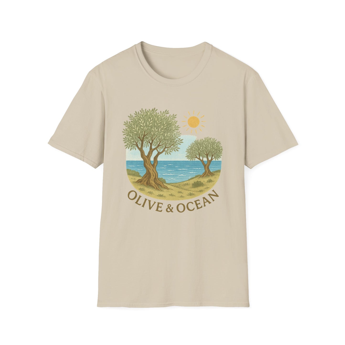 Crete Olive Grove T-Shirt | Greece Mediterranean Summer Tee | Italian Coastal Graphic | Nature Travel Shirt | Wanderlust