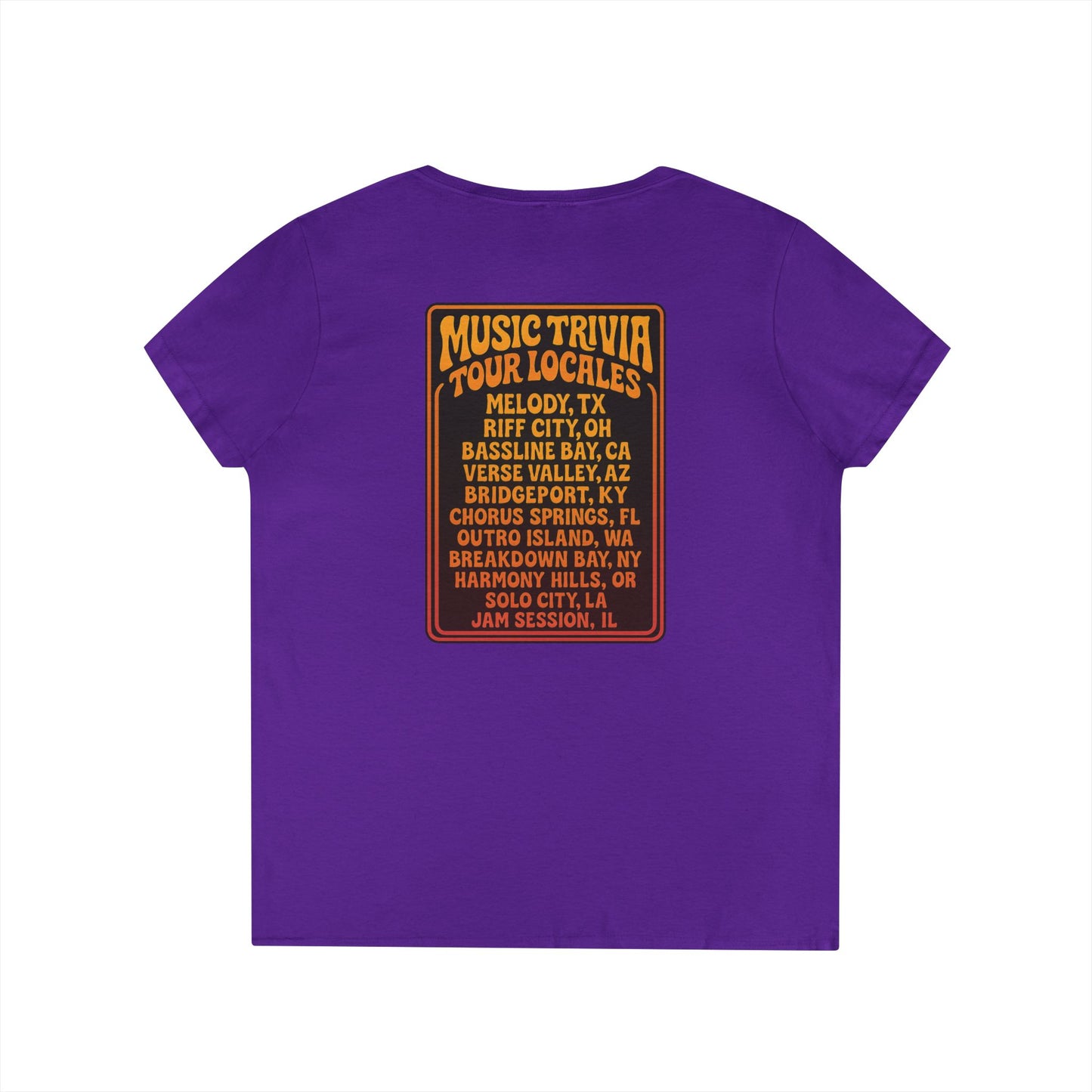 Retro Music Trivia T-Shirt V-Neck Tee