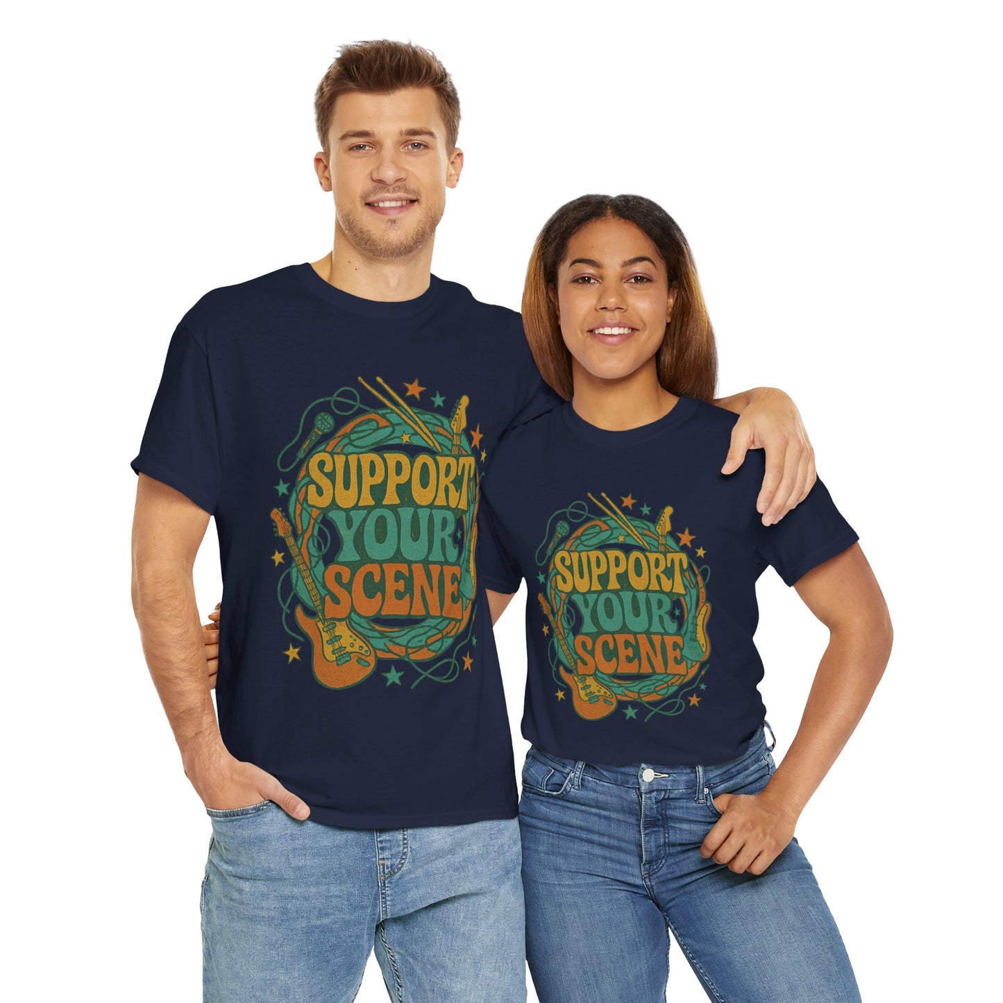 Support Your Scene T-Shirt with Music Design