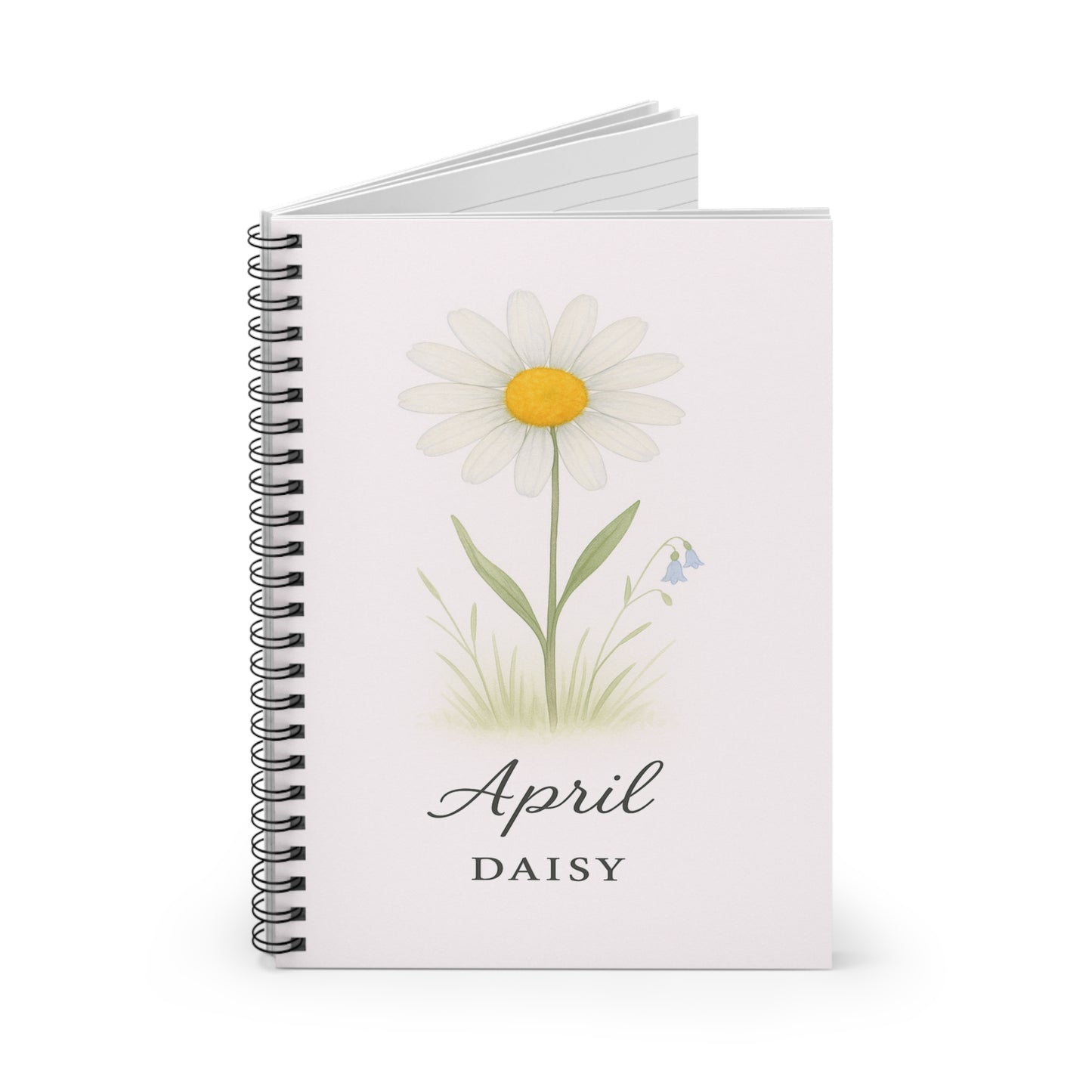 April Birth Flower Spiral Notebook - Ruled Line, Birthday Gifts, Floral Stationery, College Student Planner, Bullet Journal