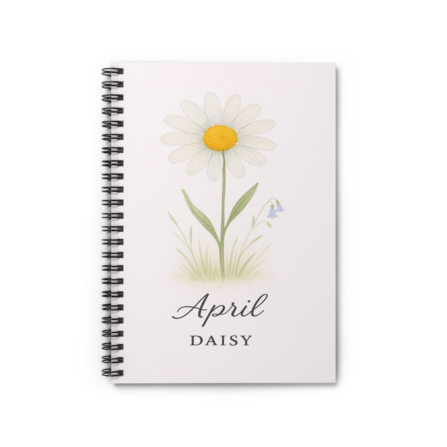 April Birth Flower Spiral Notebook - Ruled Line, Birthday Gifts, Floral Stationery, College Student Planner, Bullet Journal