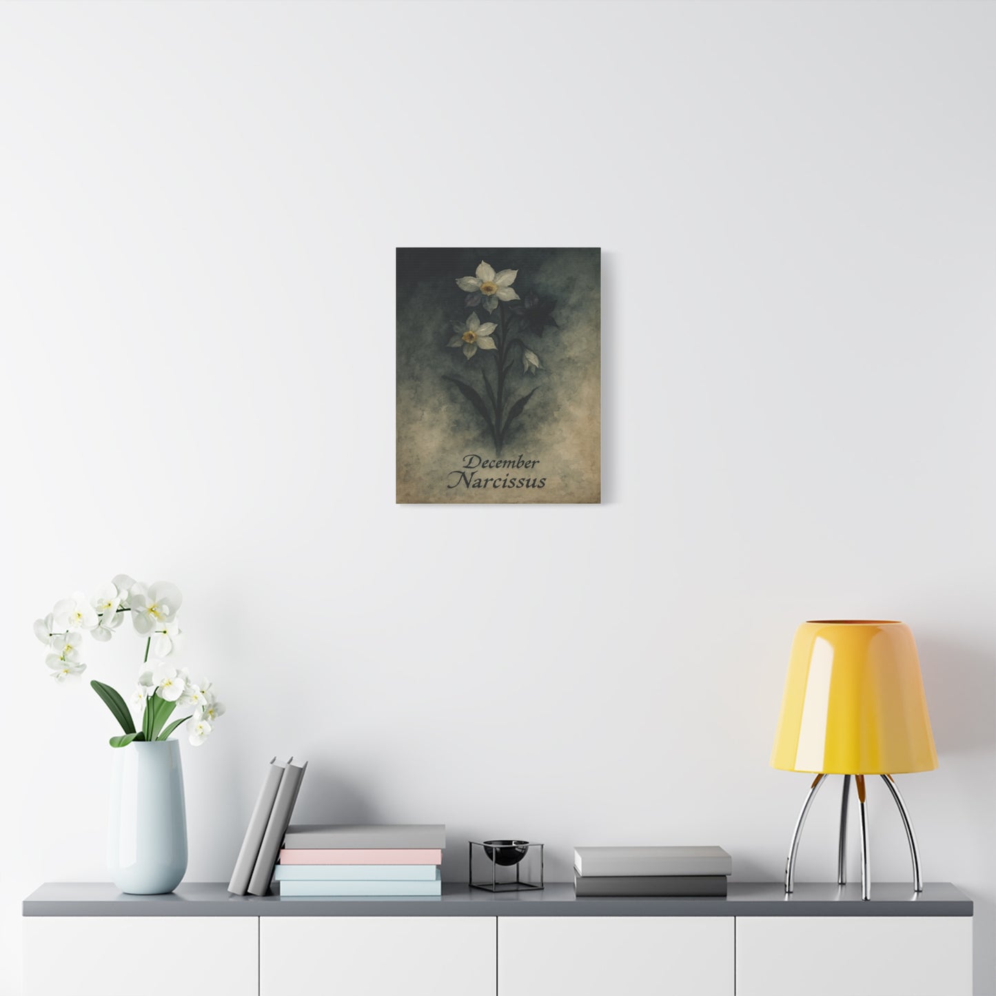 Haunted December Birth Flower, Birthday Gift, Stretched Matte Decor, 25 Inch
