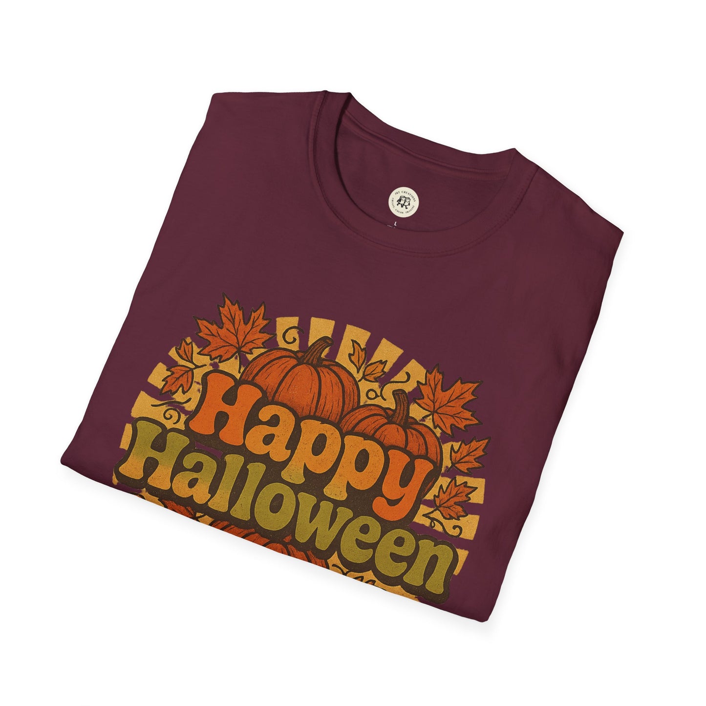 Happy Halloween T-Shirt with Pumpkin Design