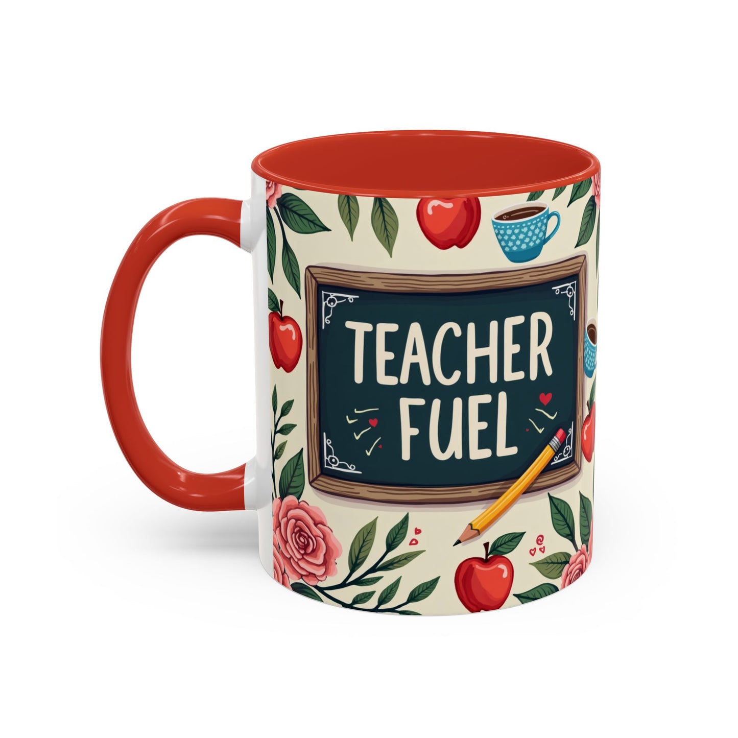 Teacher Fuel Coffee Mug - Fun Gift for Educators, Cute Tea Mug, Back to School Coffee Cup, Teacher Appreciation Present, Classroom Decor