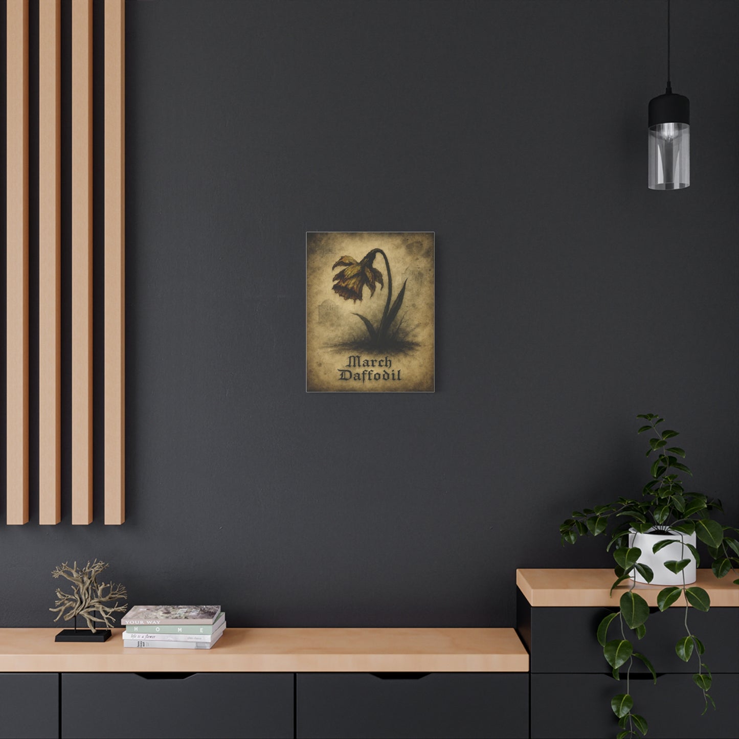 Haunted March Birth Flower, Birthday Gift, Stretched Matte Decor, 25 Inch