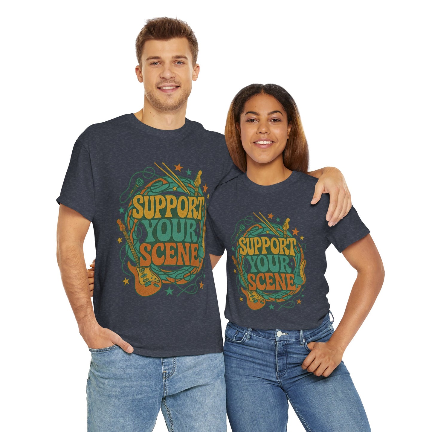 Support Your Scene T-Shirt with Music Design