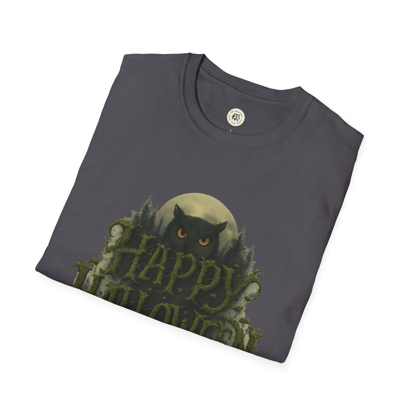 Halloween Graphic T-Shirt with Owl Design