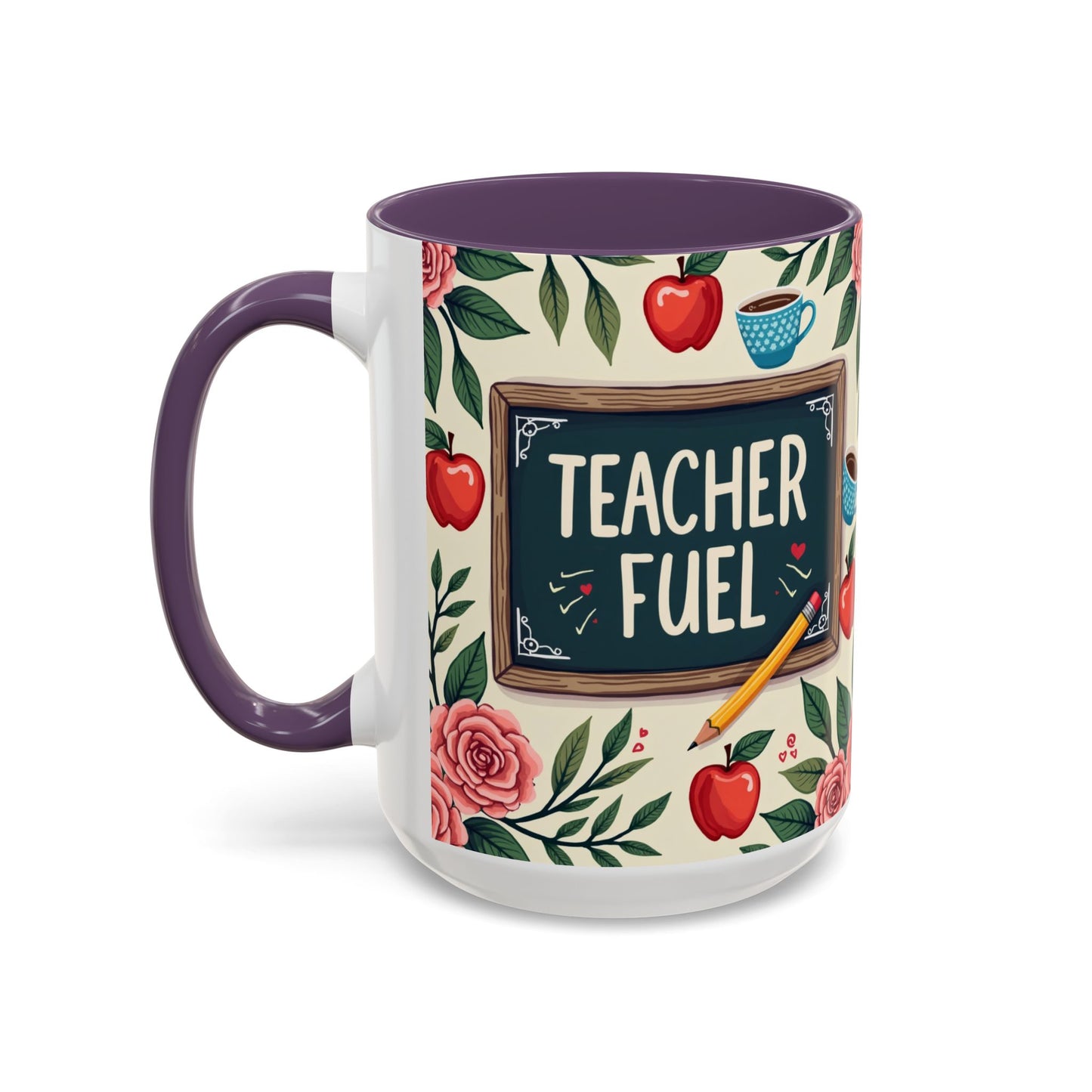Teacher Fuel Coffee Mug - Fun Gift for Educators, Cute Tea Mug, Back to School Coffee Cup, Teacher Appreciation Present, Classroom Decor