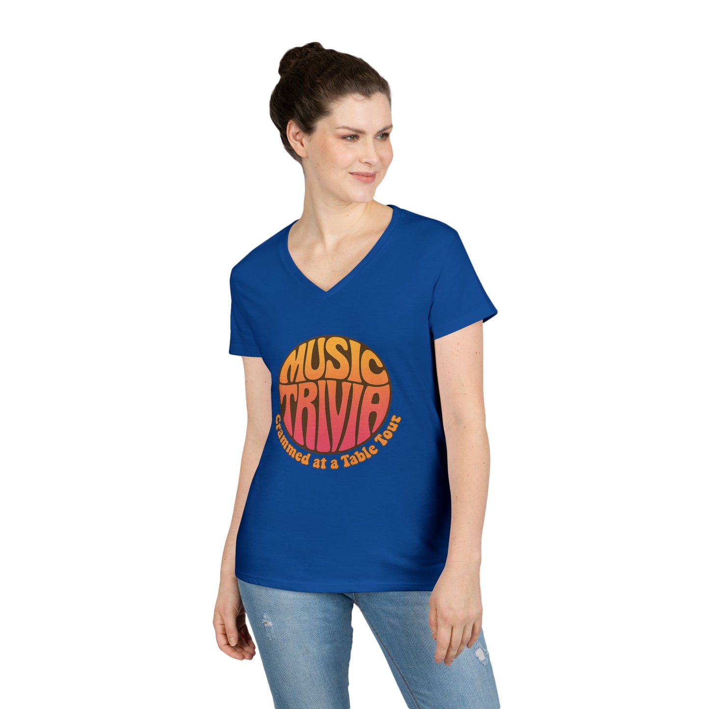 Retro Music Trivia T-Shirt V-Neck Tee