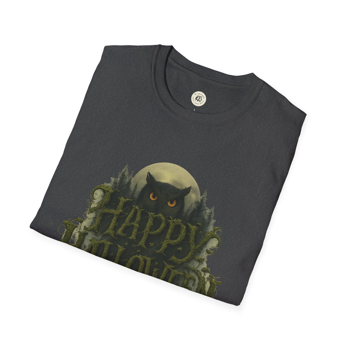 Halloween Graphic T-Shirt with Owl Design