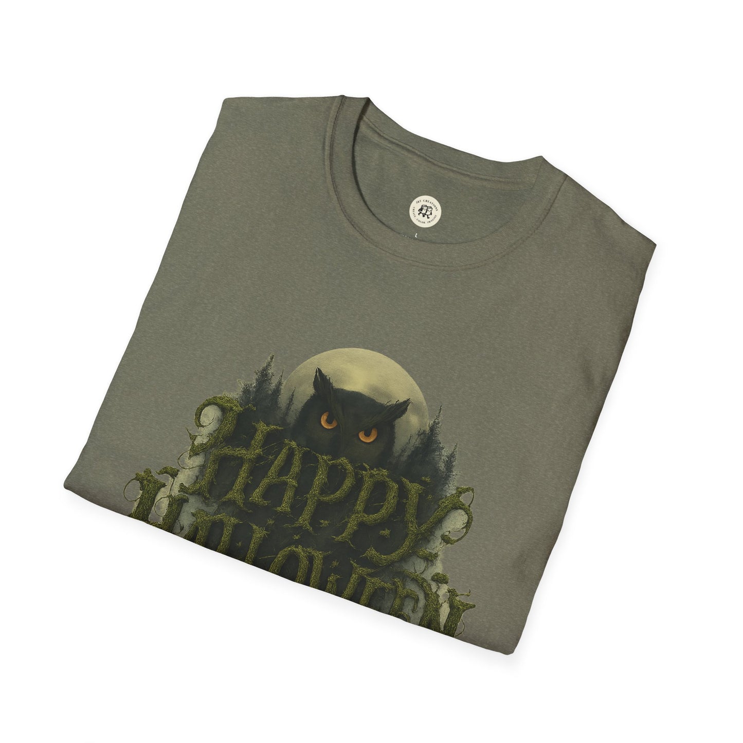 Halloween Graphic T-Shirt with Owl Design