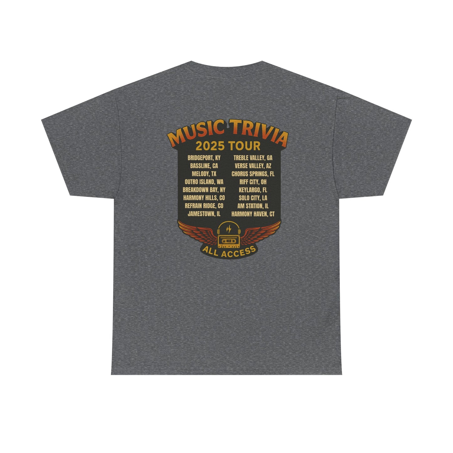 Music Trivia T-Shirt Vintage World Tour Design